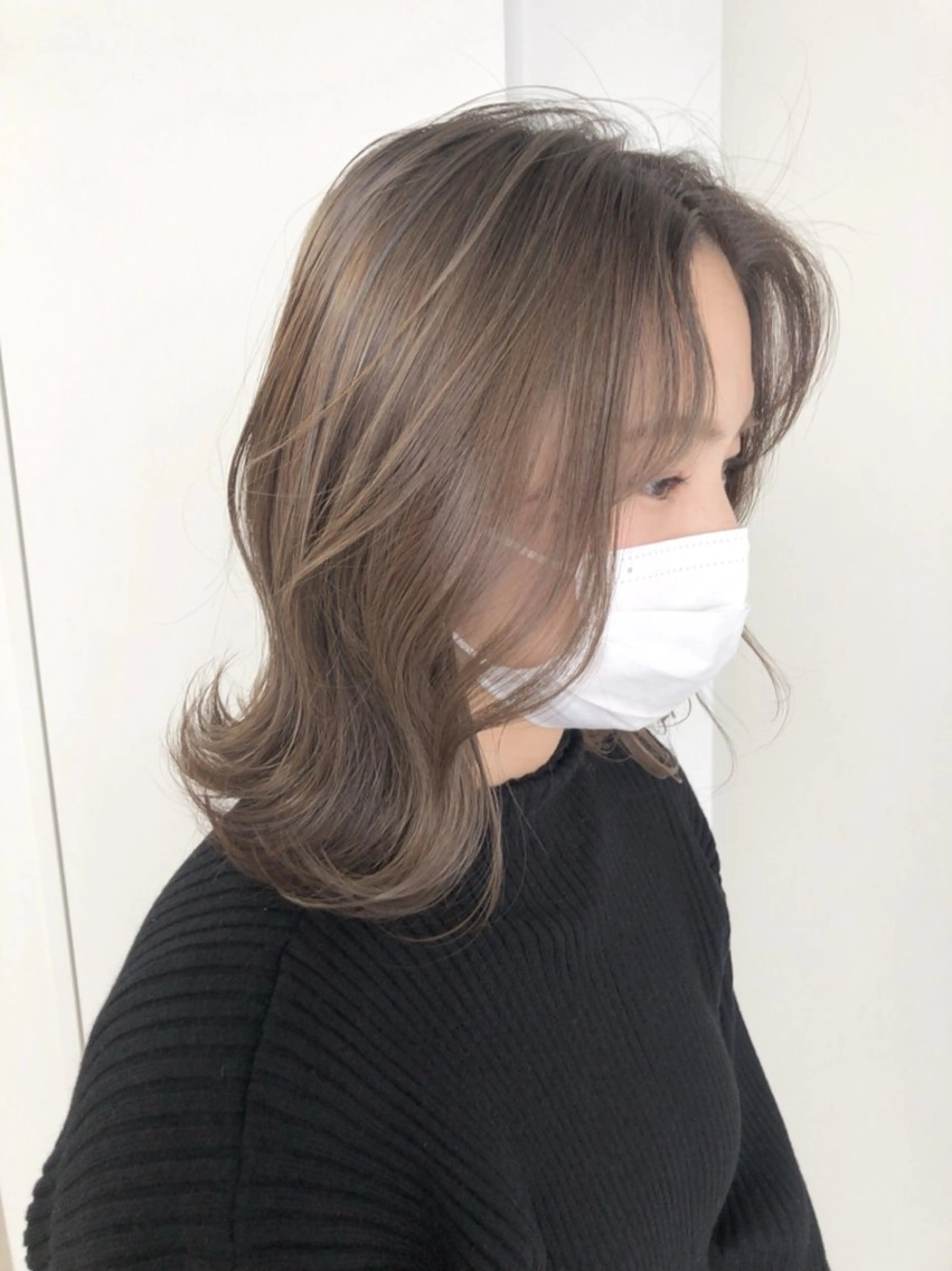 ミディアム カラー ベージュカラー ブルーカラー ブラウンカラー ブルージュ ショコラベージュ ヘアカラー トリートメント ヘアセット ✨透明感ケアカラー✨ 長野ゆきなのヘアスタイル