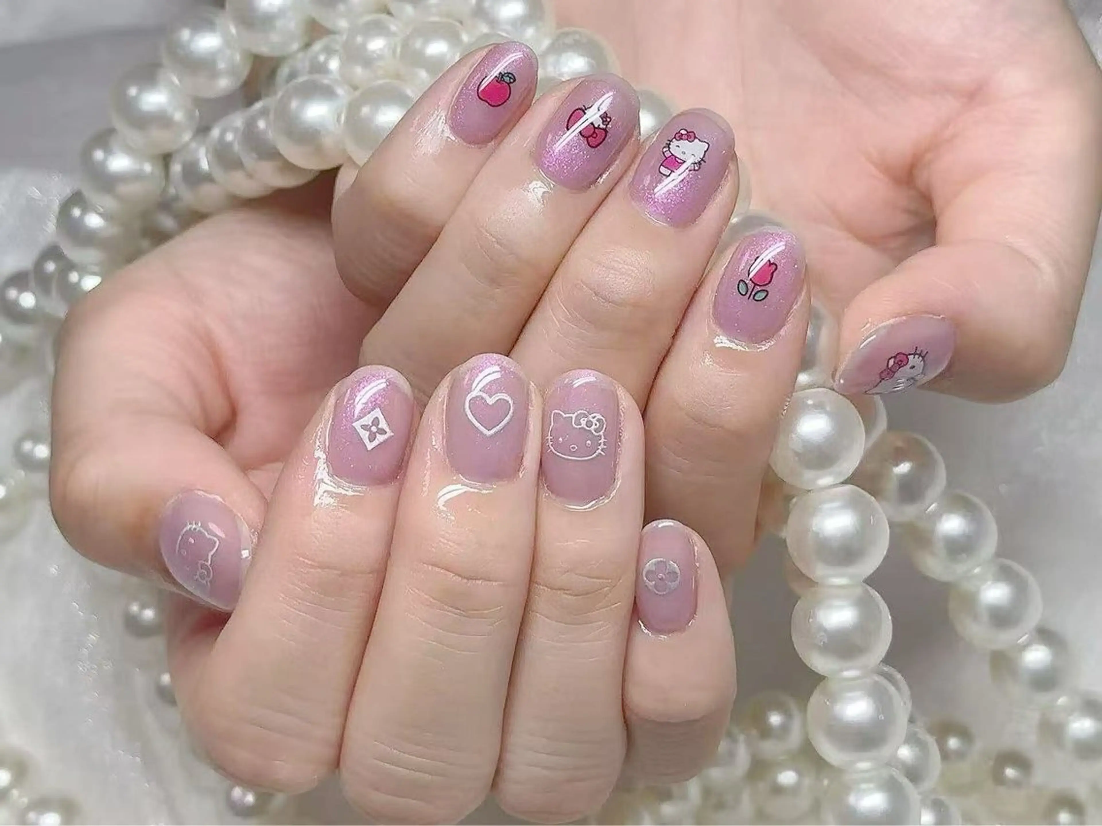 ネイル アートネイル クリアネイル 成人式 長さ出し フラッシュネイル ハンドネイル かすみ ✨のネイルデザイン