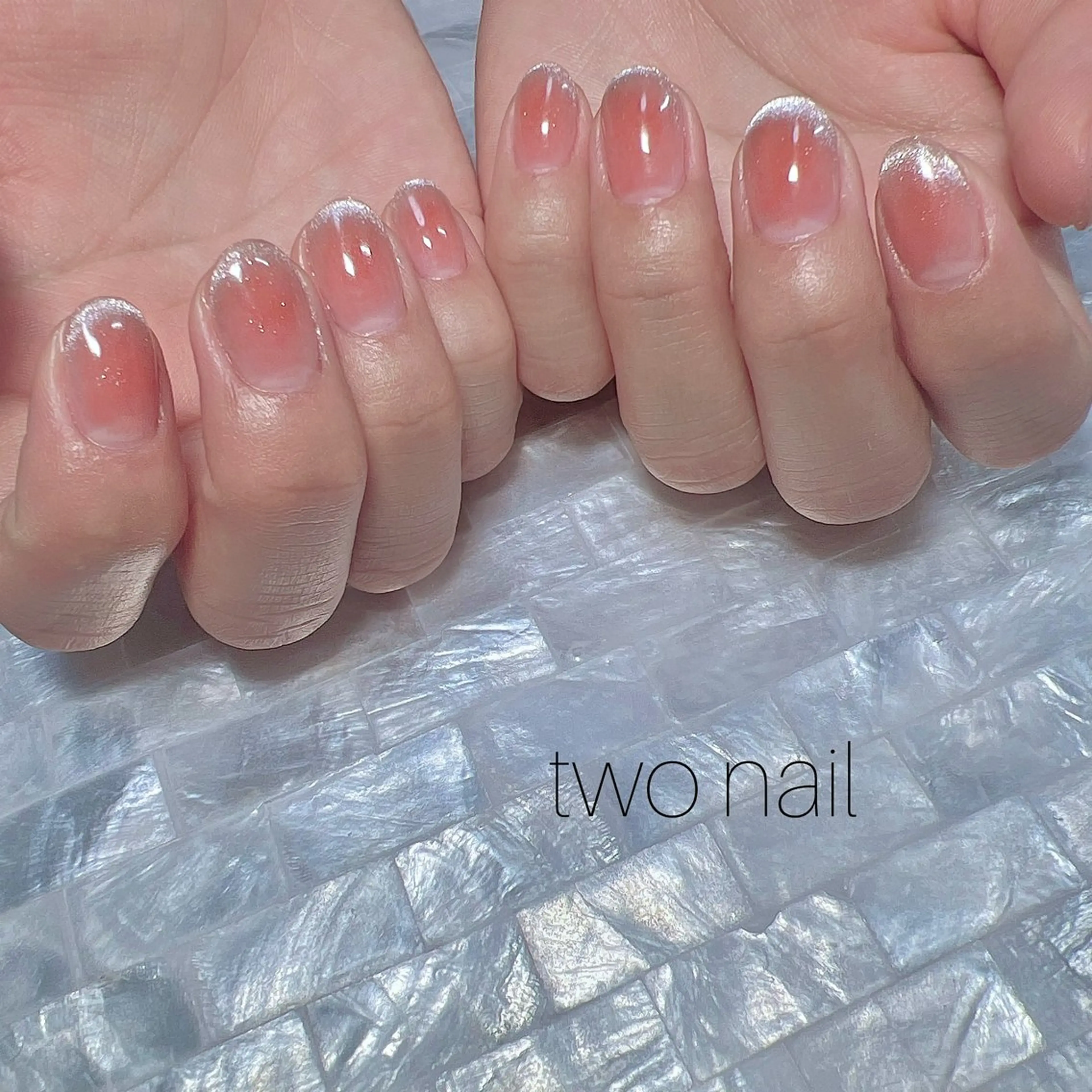 ネイル アートネイル マグネットネイル ネイルチップ ホワイト ハンドネイル two nailのネイルデザイン