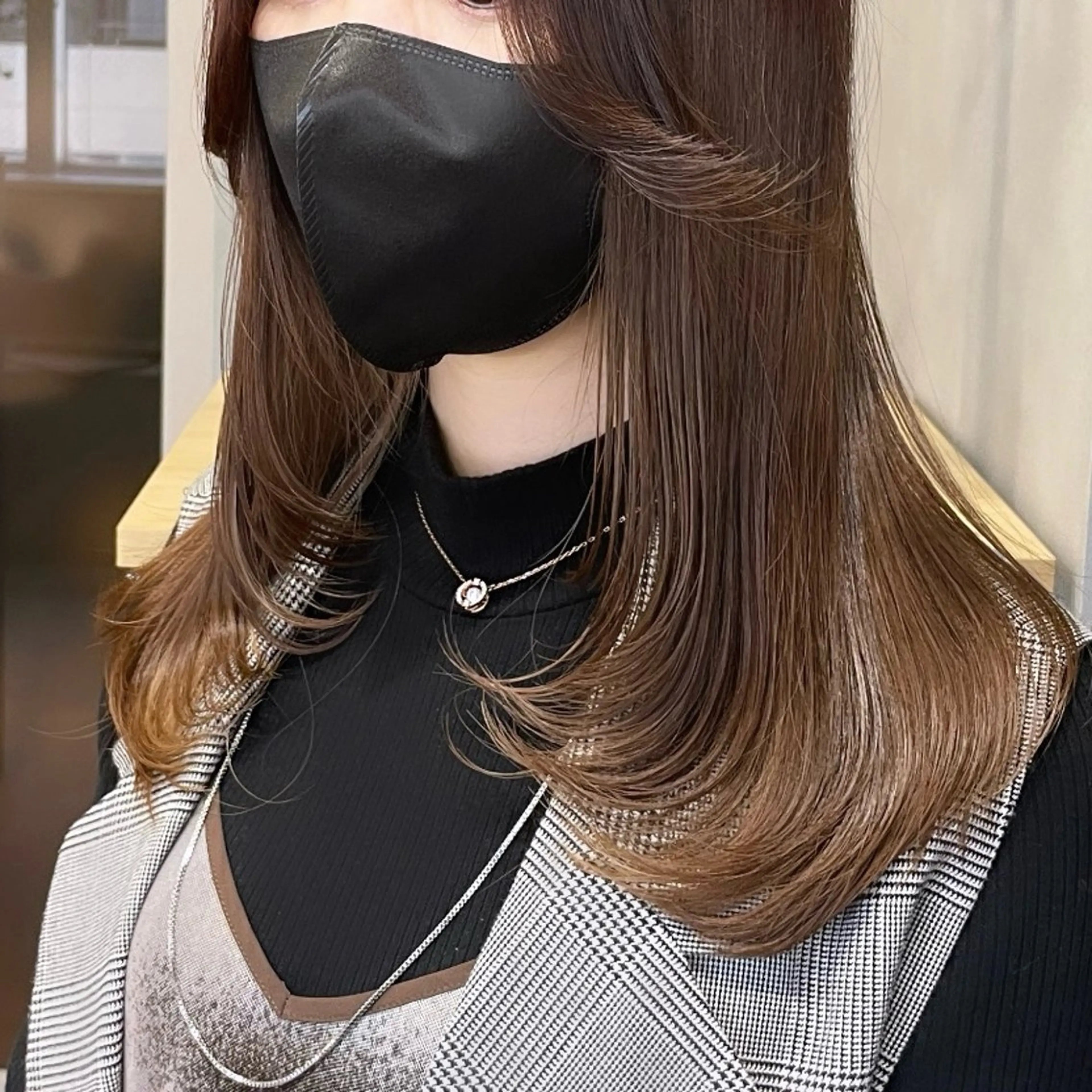 セミロング レイヤーカット カット Rui/透明感カラー 暖色/レイヤーカットのヘアスタイル