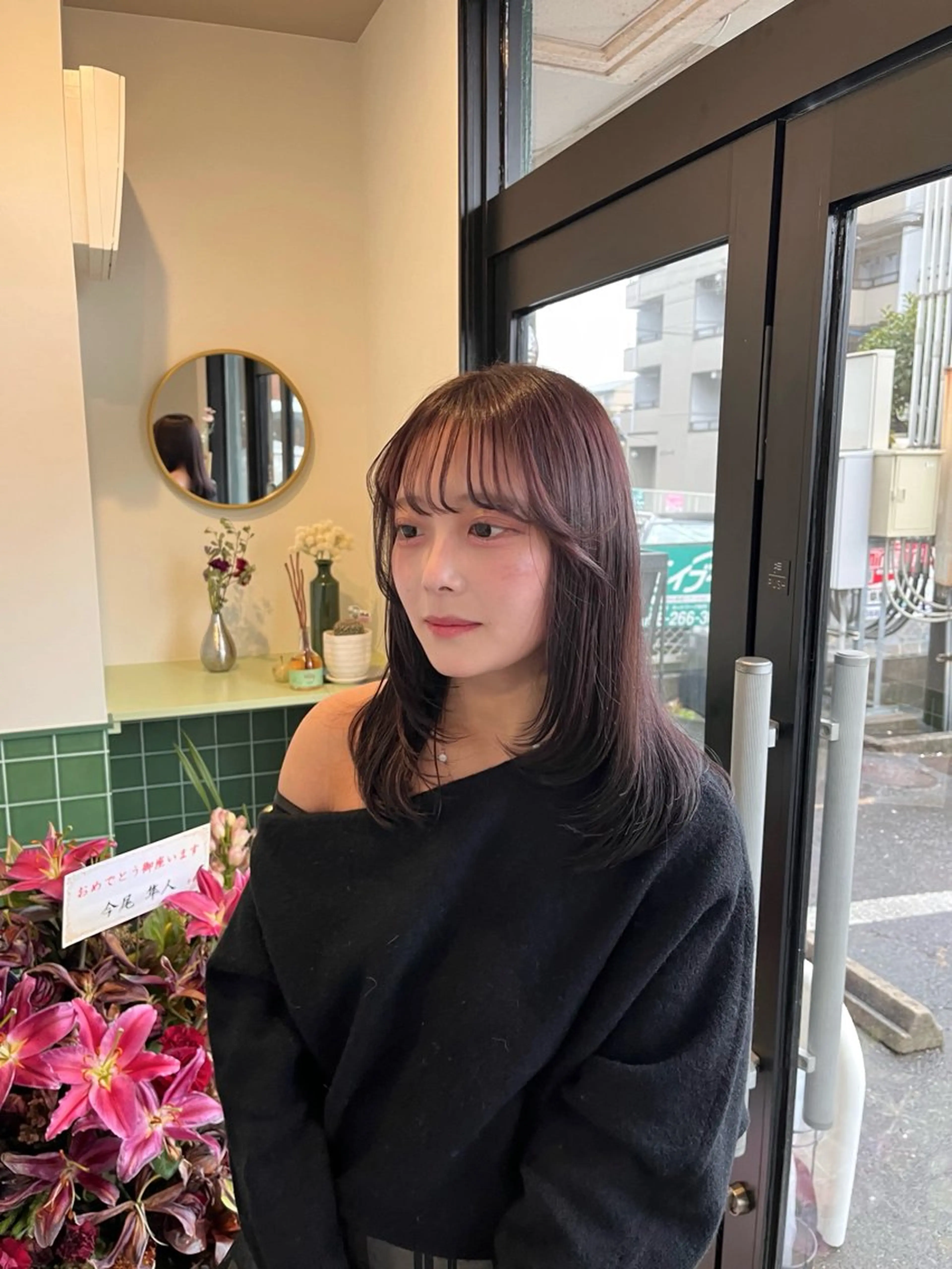 ミディアム カラー ミディアムレイヤー ブリーチ レイヤーカット トリートメント カット ヘアカラー トリートメント 本木下朋花/髪質 改善×ダブルカラーのヘアスタイル