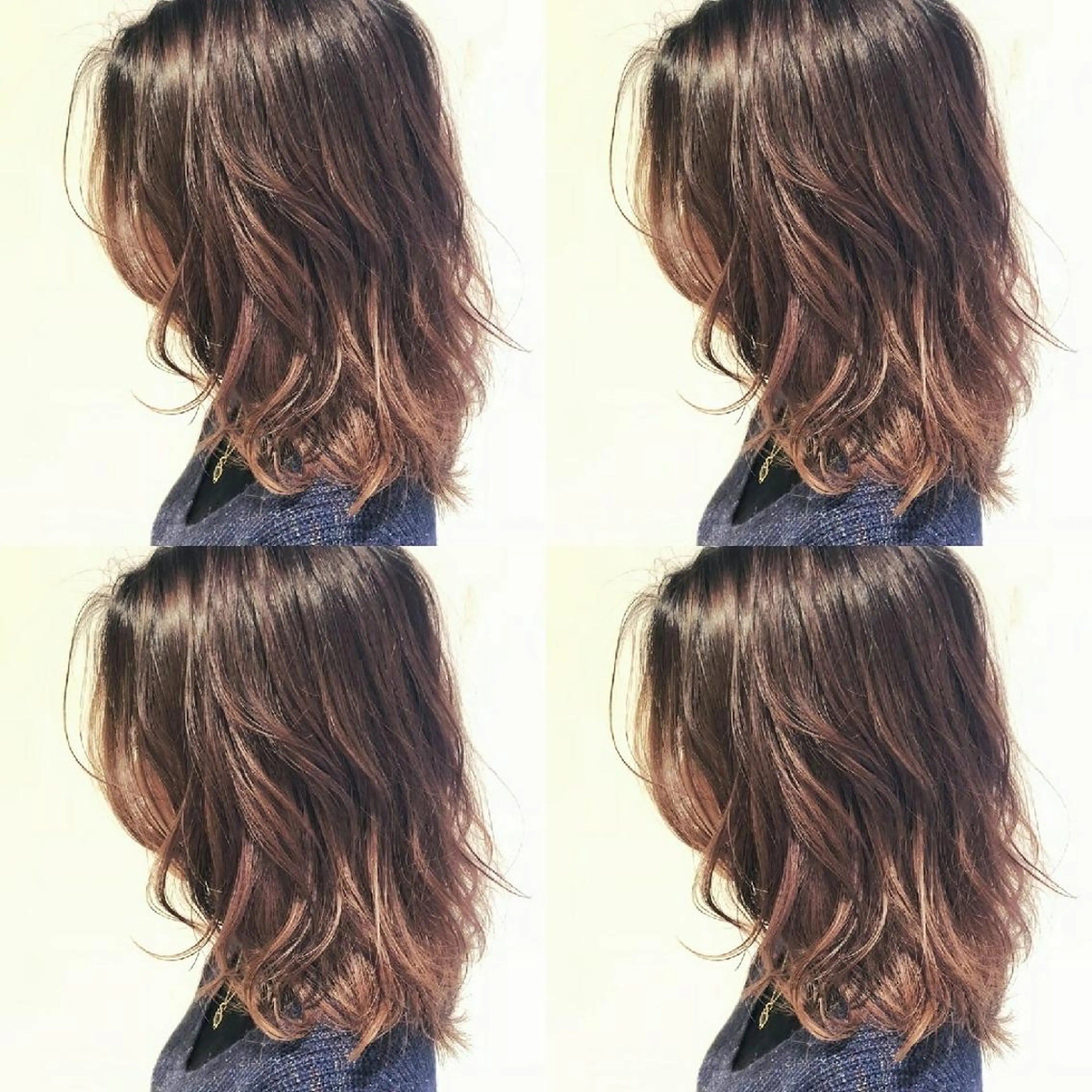 セミロング カラー グラデーションカラー ハイライトカラー ハイライト 竹内啓太 ボブのヘアスタイル