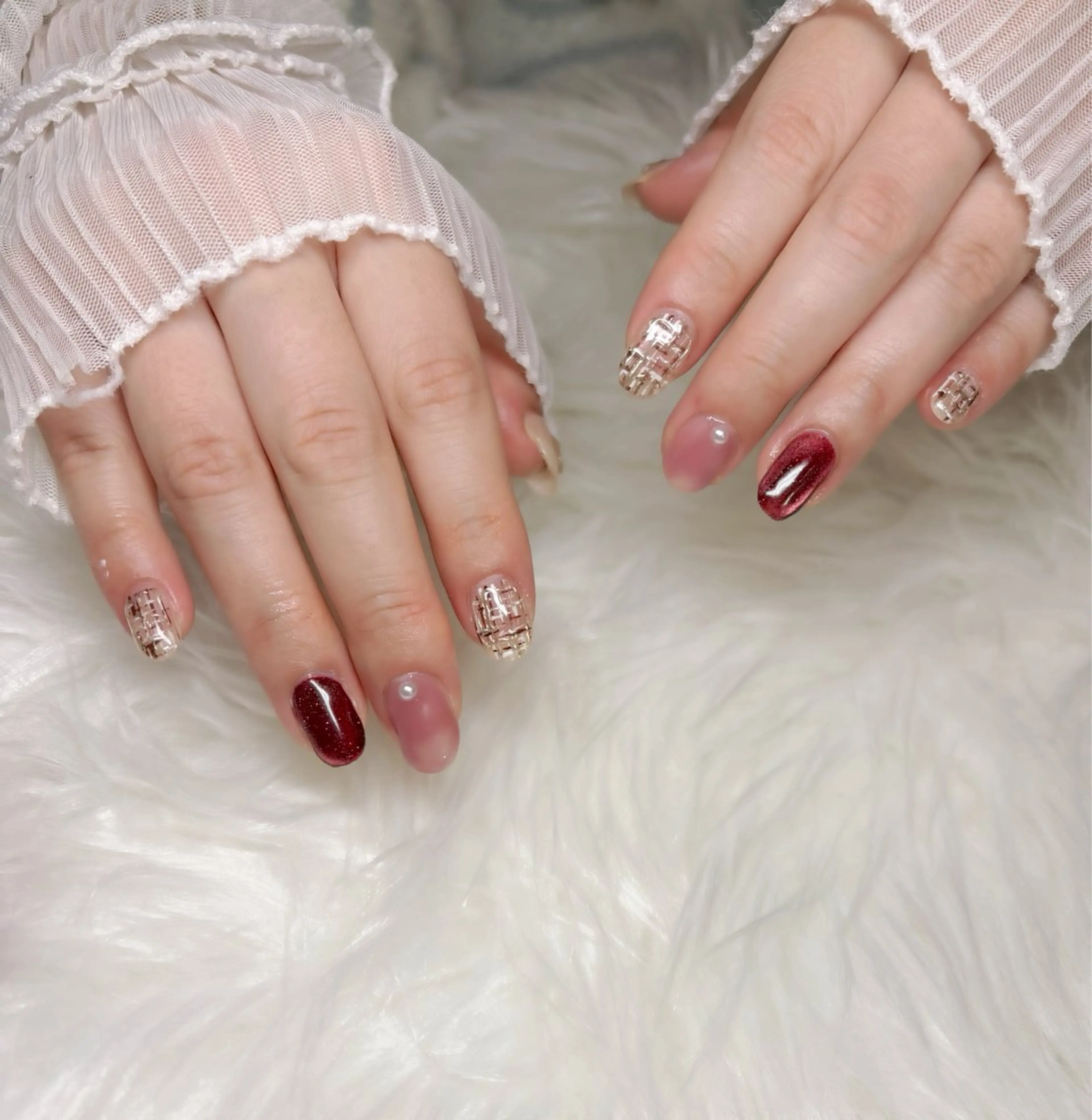 ネイル ツイードネイル ハンドネイル Nail Salon macherieのネイルデザイン