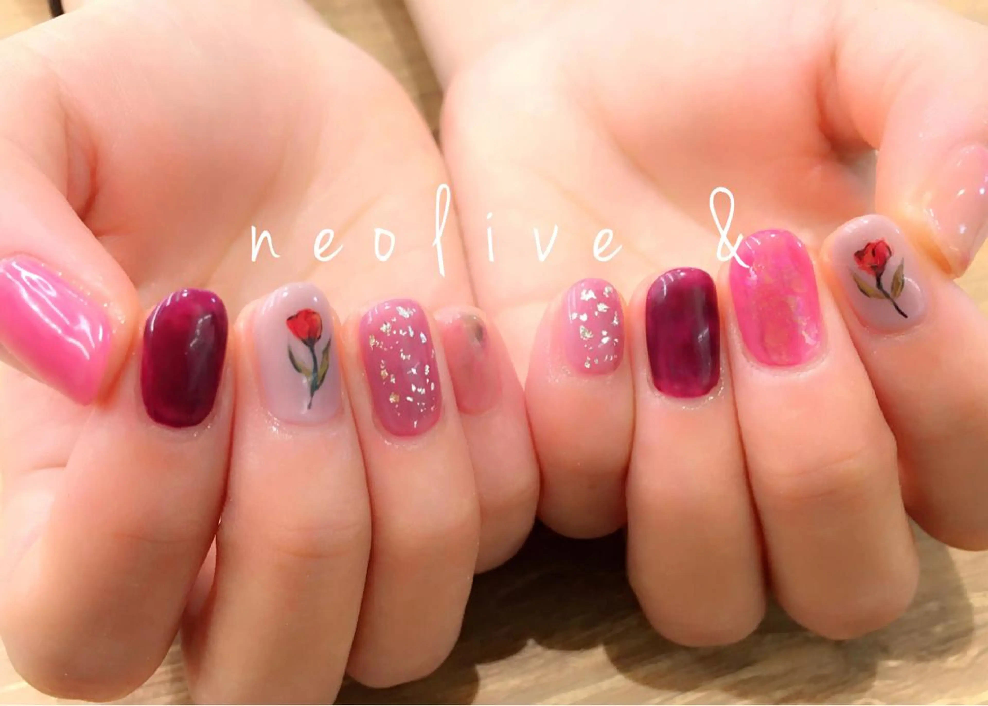 ネイル 持ち込み ピンク Yuriko Omi パラジェル/渋谷のネイルデザイン