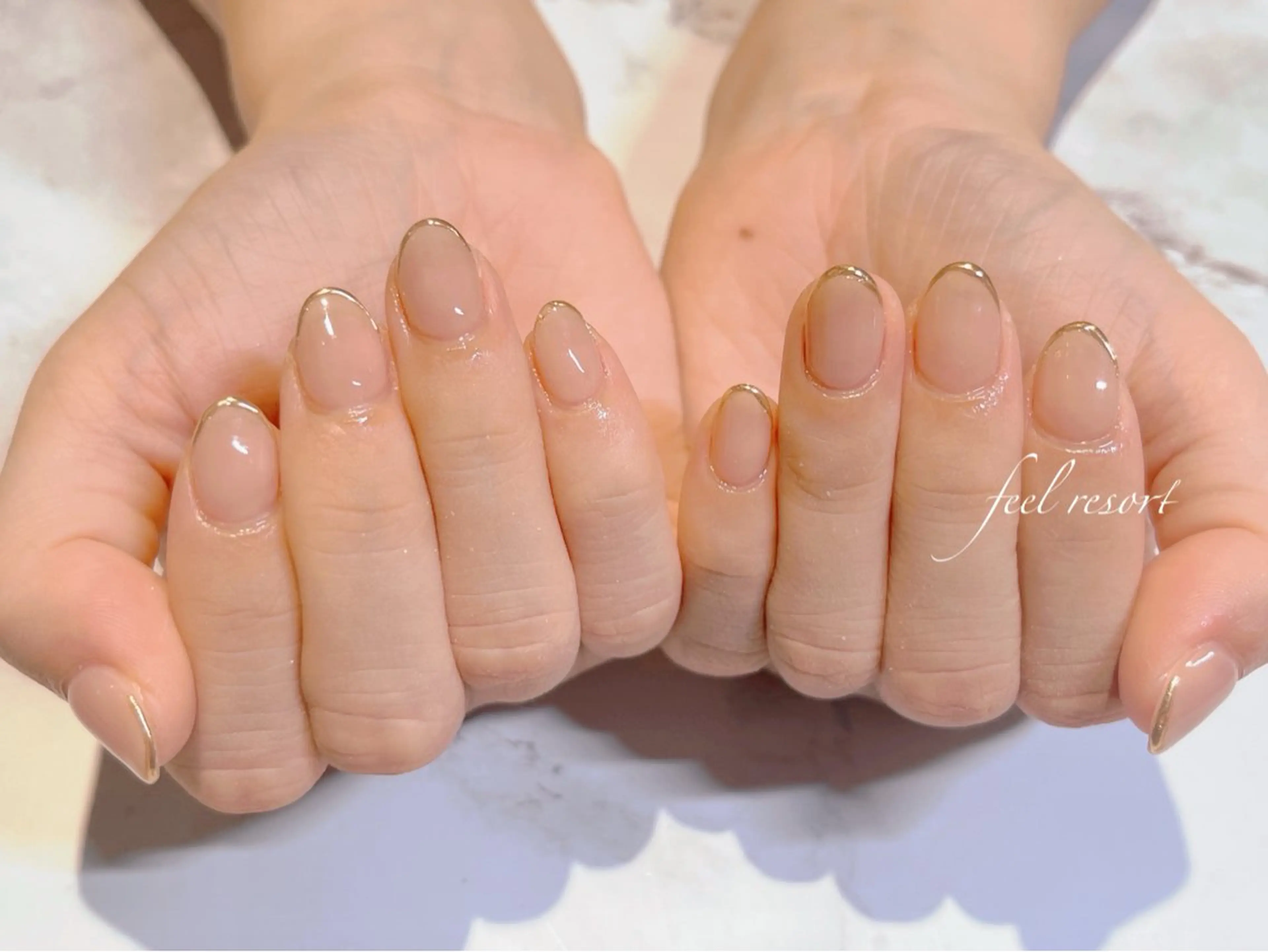 ネイル 長さ出し フットネイル フレンチネイル ジェルネイル ガラスフレンチ ハンドネイル Lien（リアン） 銀座駅6分のネイルデザイン