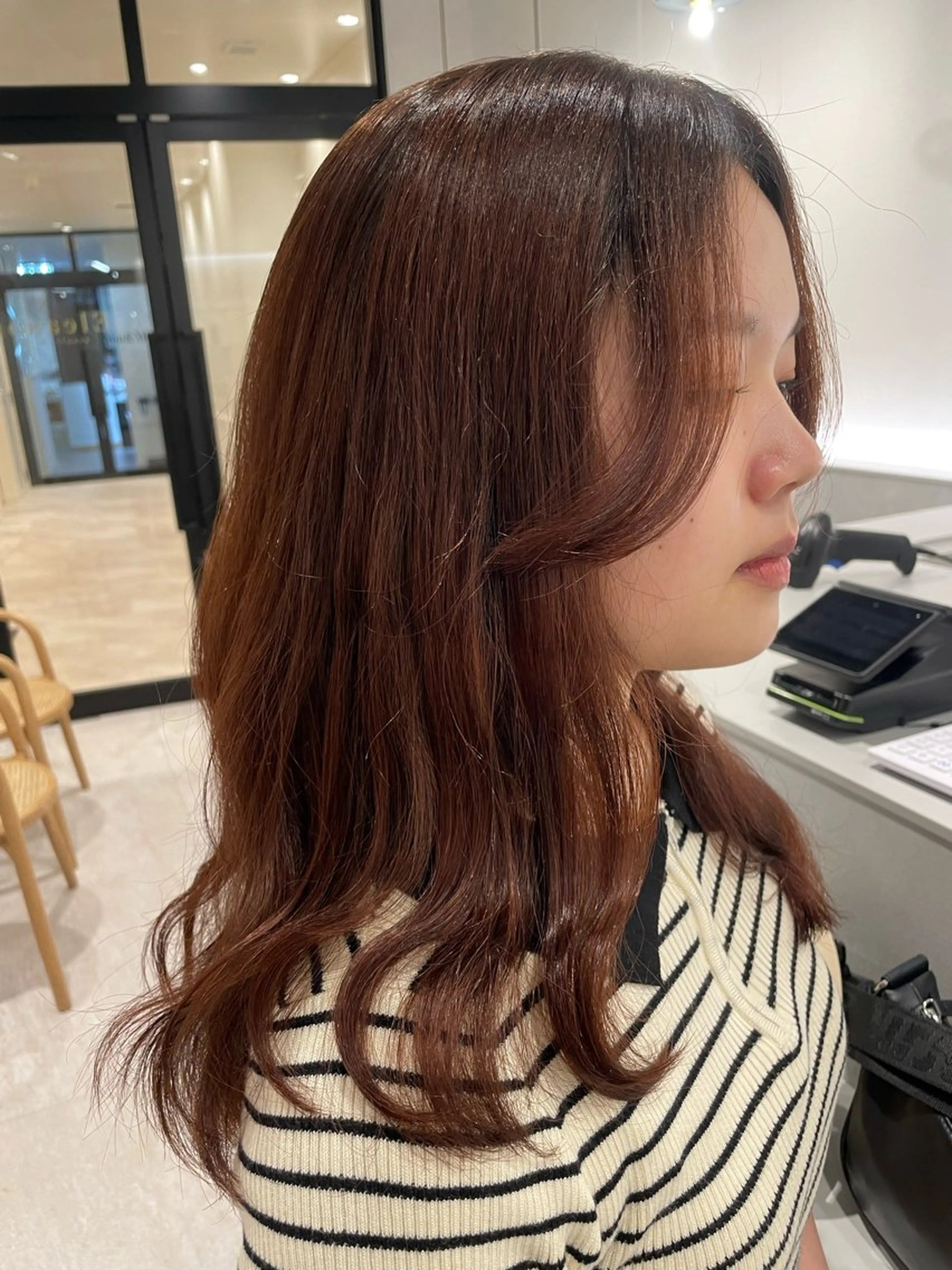 セミロング カラー ピンクカラー レッドカラー miyu/完全個室 /髪質改善のヘアスタイル