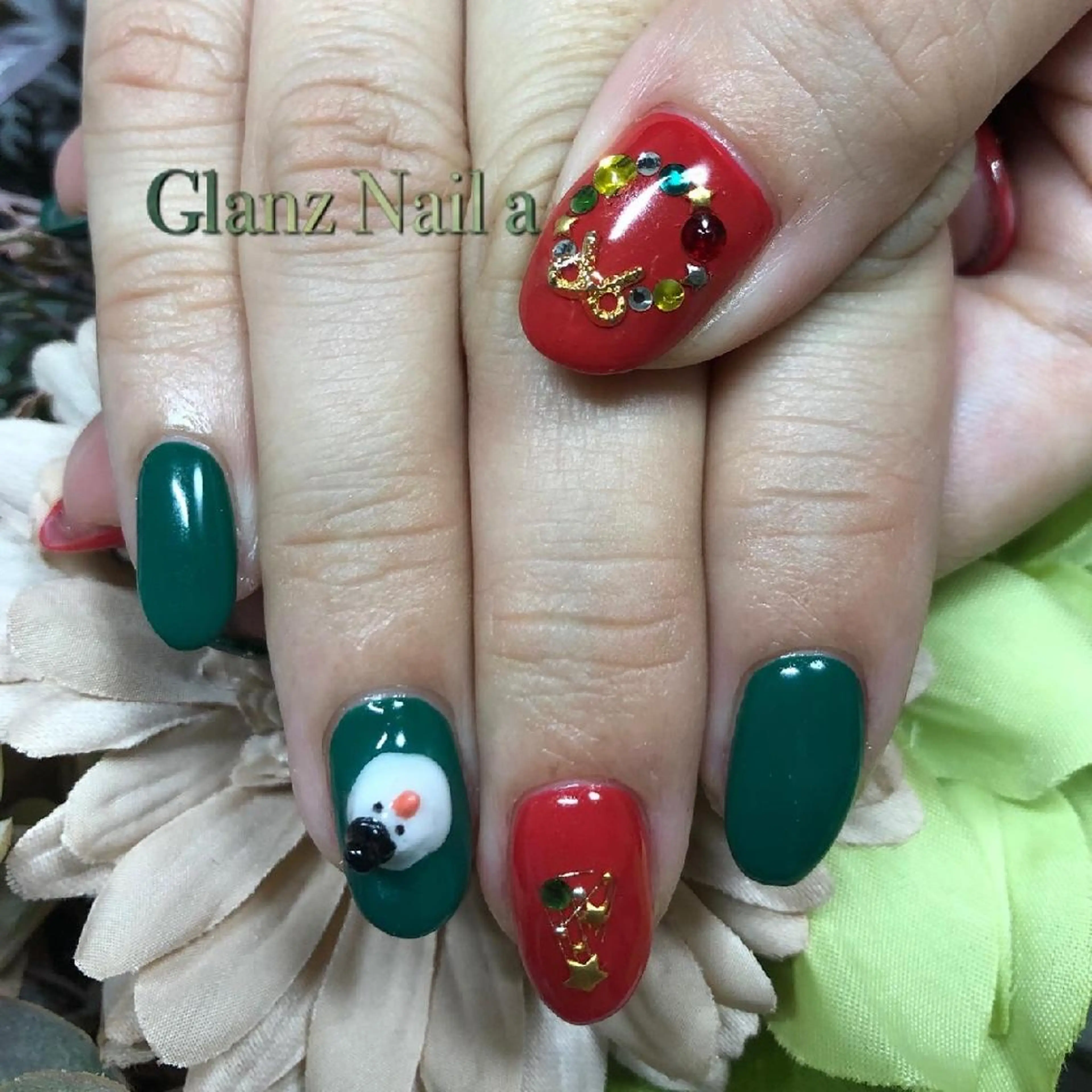 ネイル 冬ネイル クリスマス Glanz  Nail aのネイルデザイン