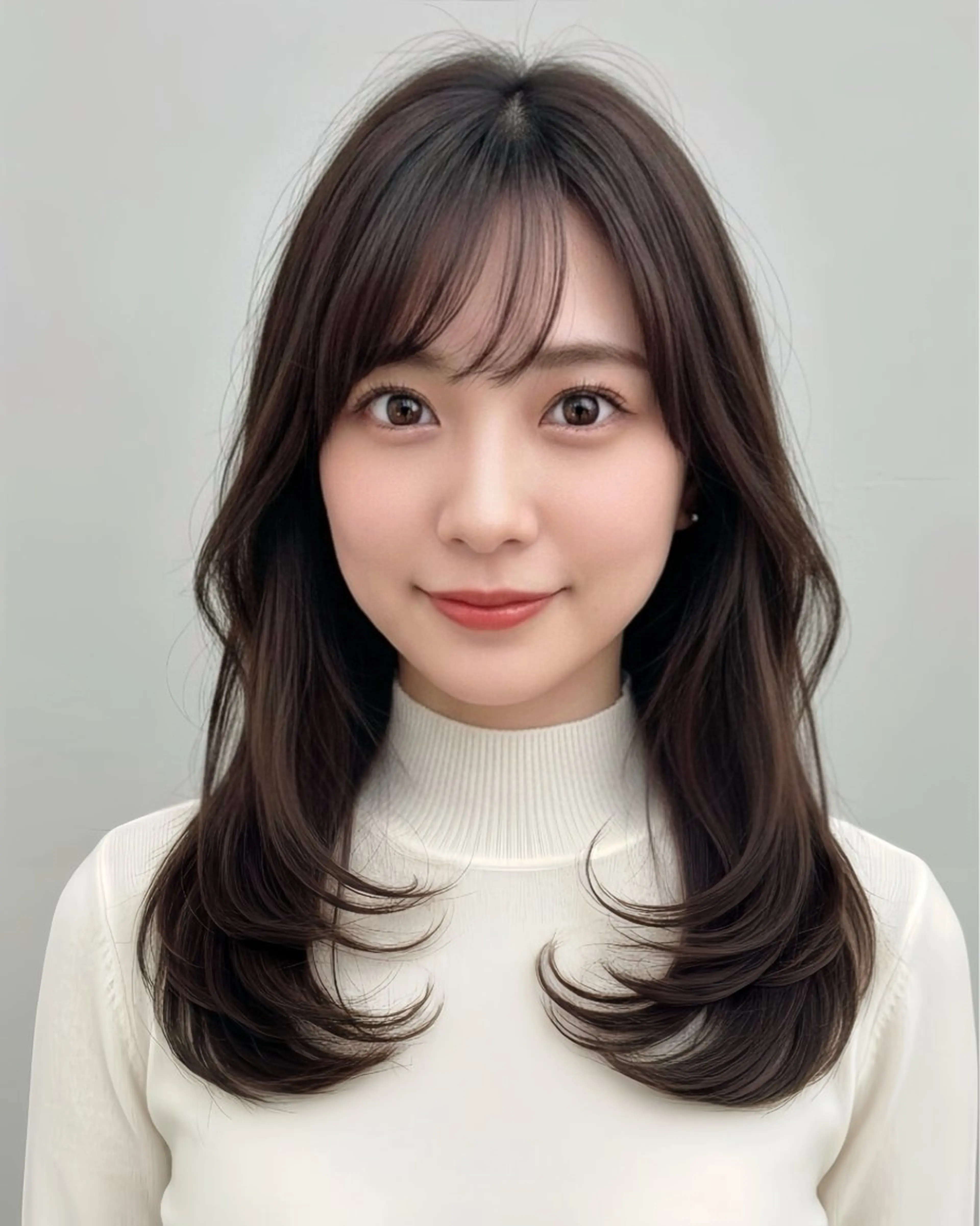 ミディアム カラー 透明感カラー 顔周りカット レイヤーカット 似合わせカット 小顔カット 顔周り/透明感カラー /似合わせ/難波雄雅のヘアスタイル