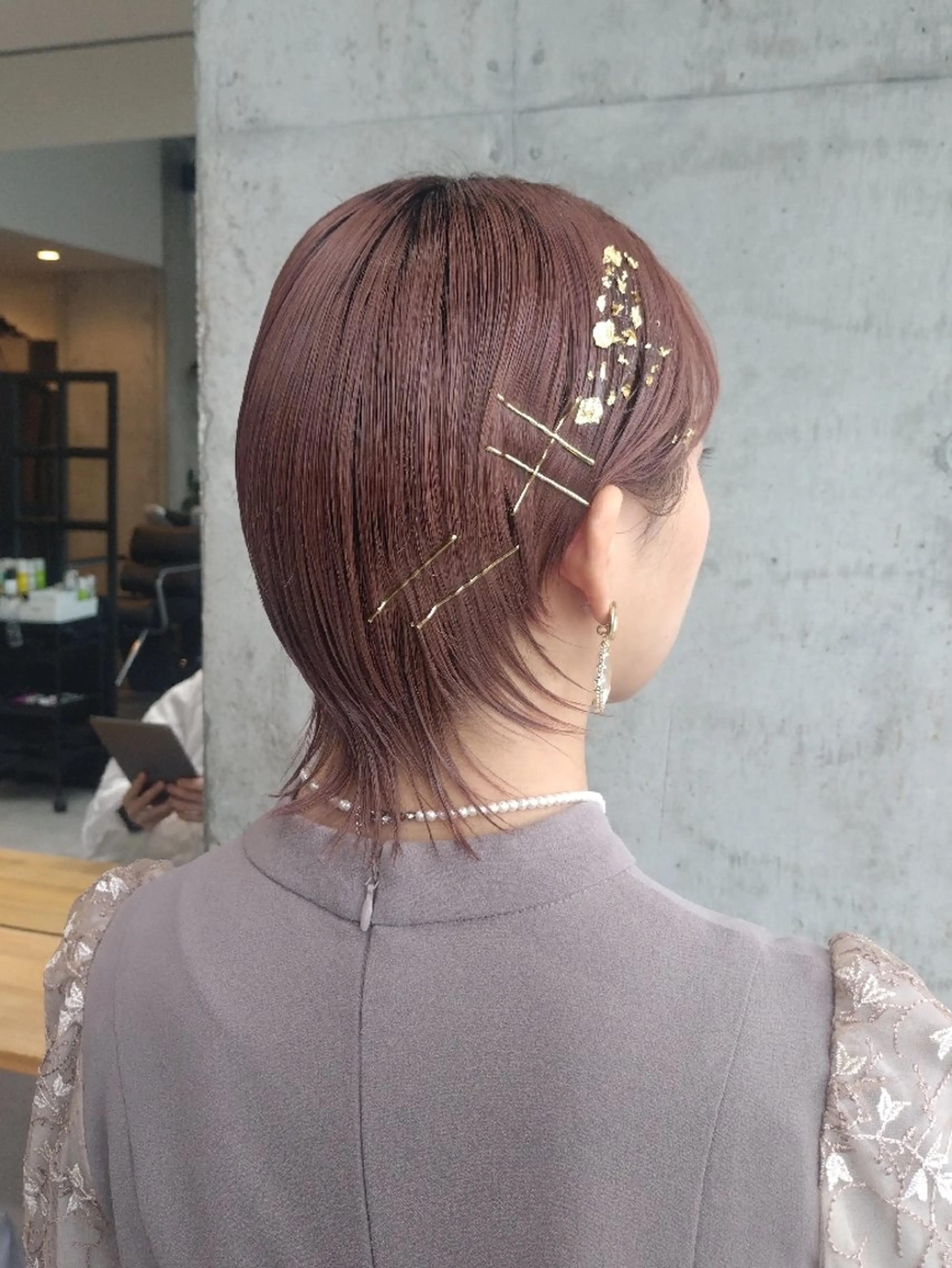 ショート ヘアアレンジ ヘアセット ヘアアレンジ/柔らか 艶カラー/AKARIのヘアスタイル