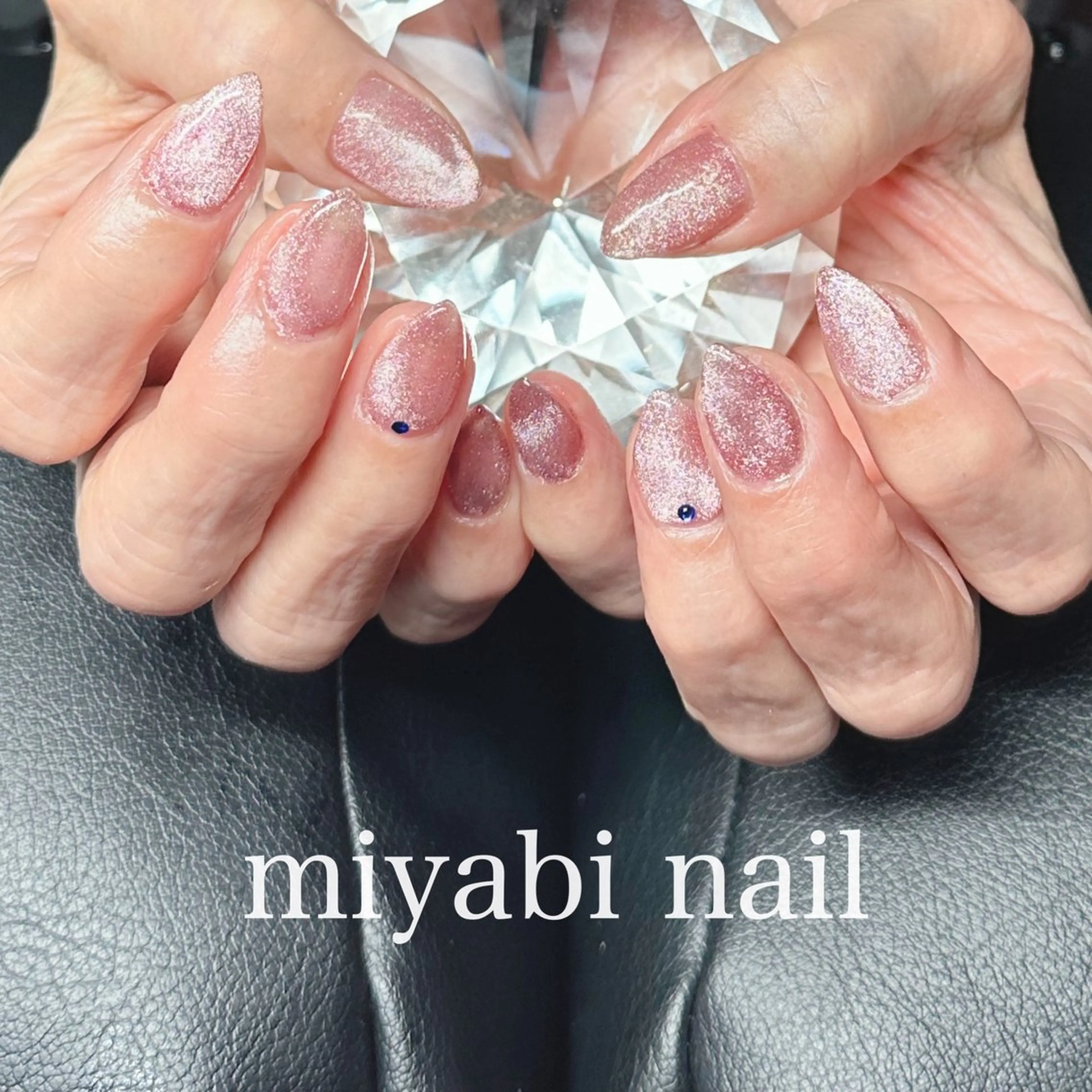ネイル ジェルネイル マグネットネイル 持ち込み ピンク シンプルネイル ハンドネイル miyabi nail 桂川駅近くのネイルデザイン