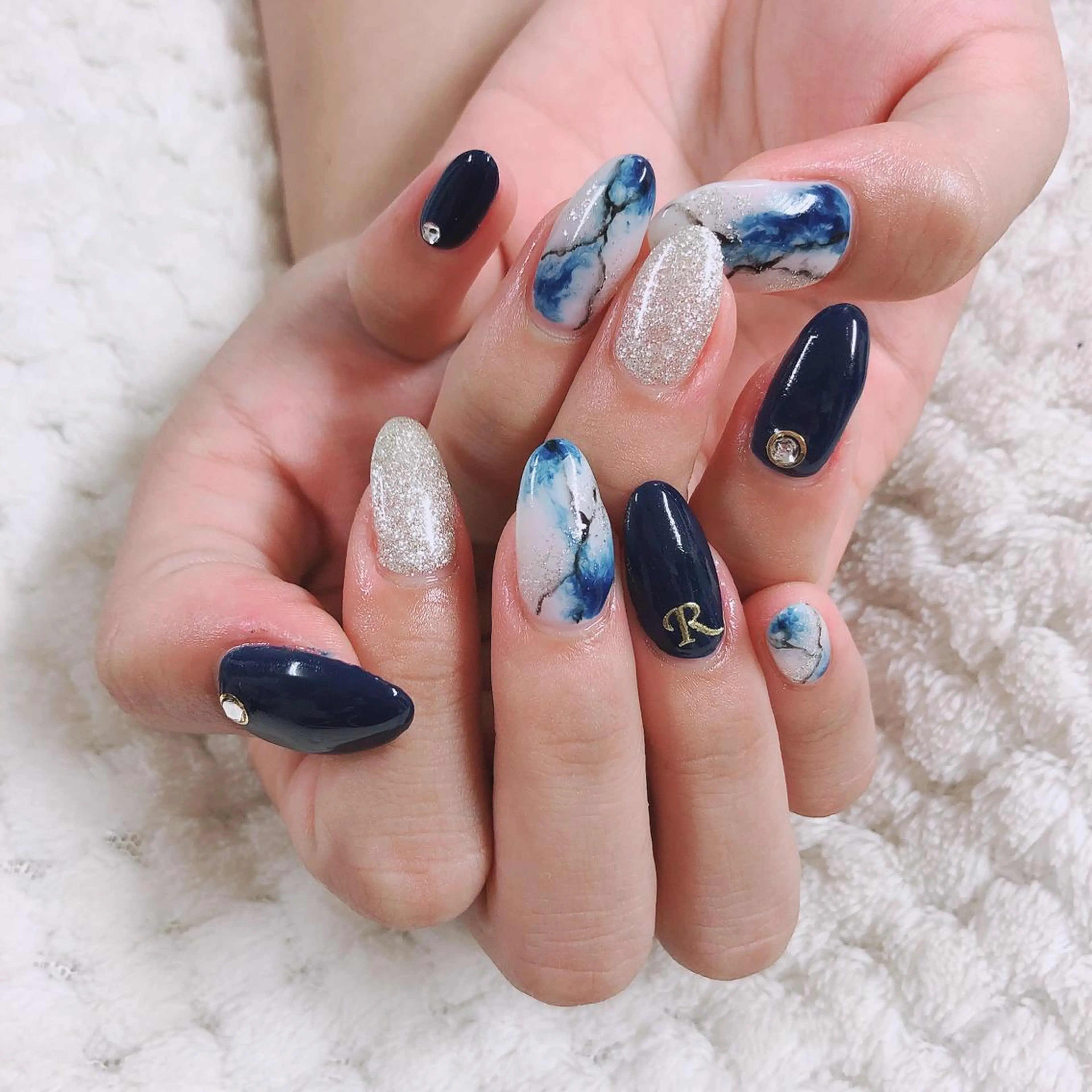 ネイル 大理石ネイル(マーブル) ストーンネイル ono megumiのネイルデザイン