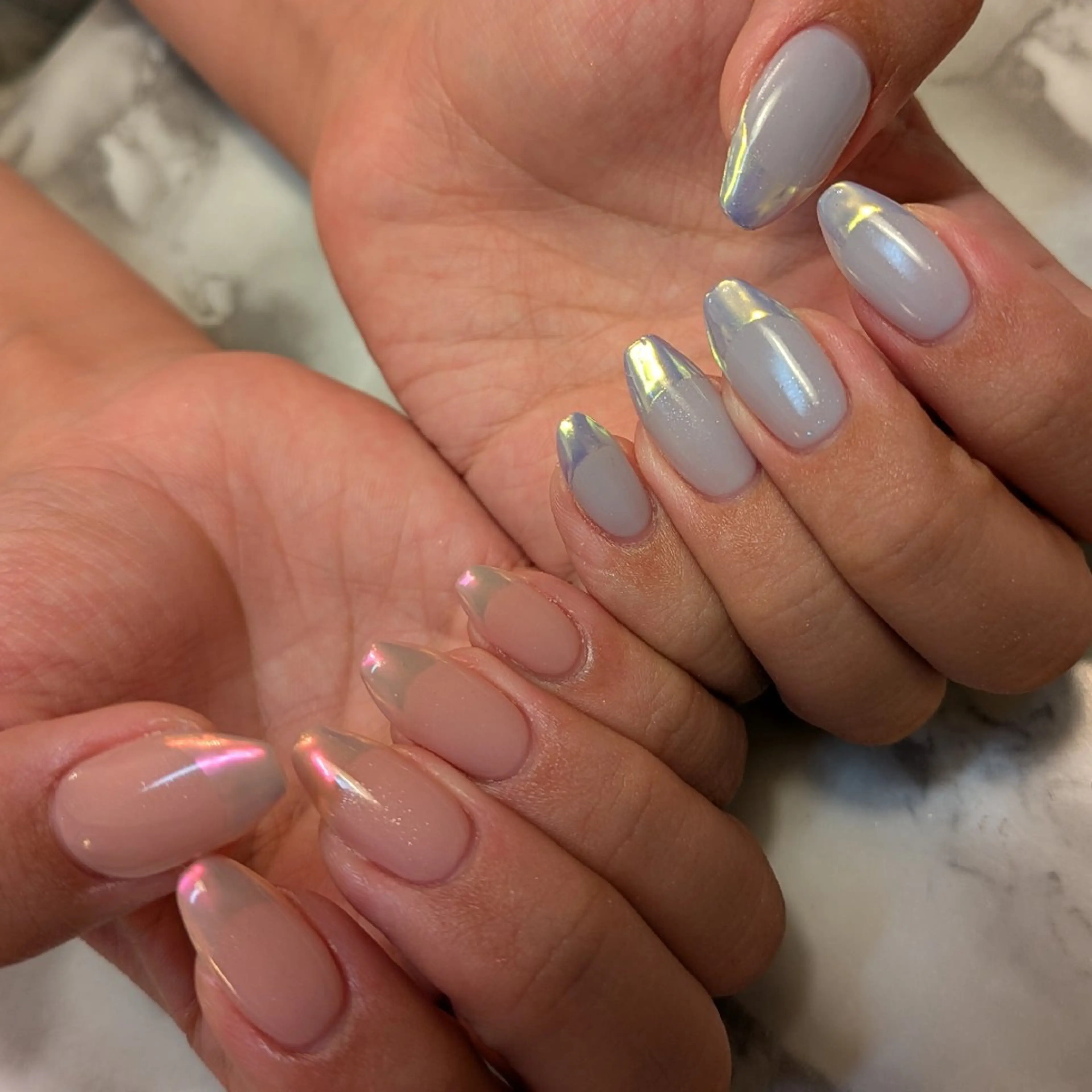 ネイル オーロラネイル フレンチネイル ジェヌインネイル 河内のネイルデザイン