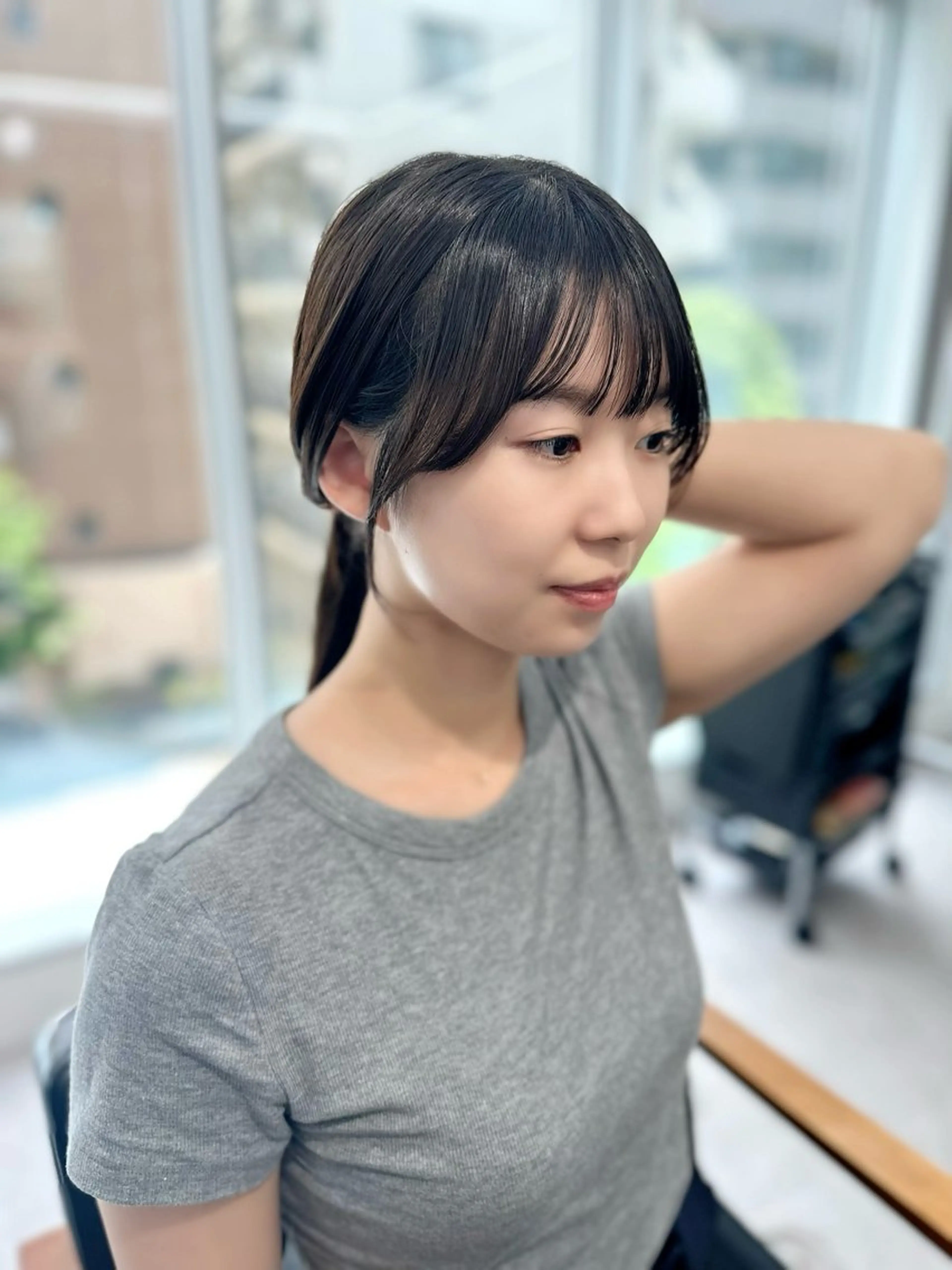 ミディアム カラー パーマ ヘアアレンジ メンズ キッズ レイヤーカット 🌿透け感カラーのヘアスタイル
