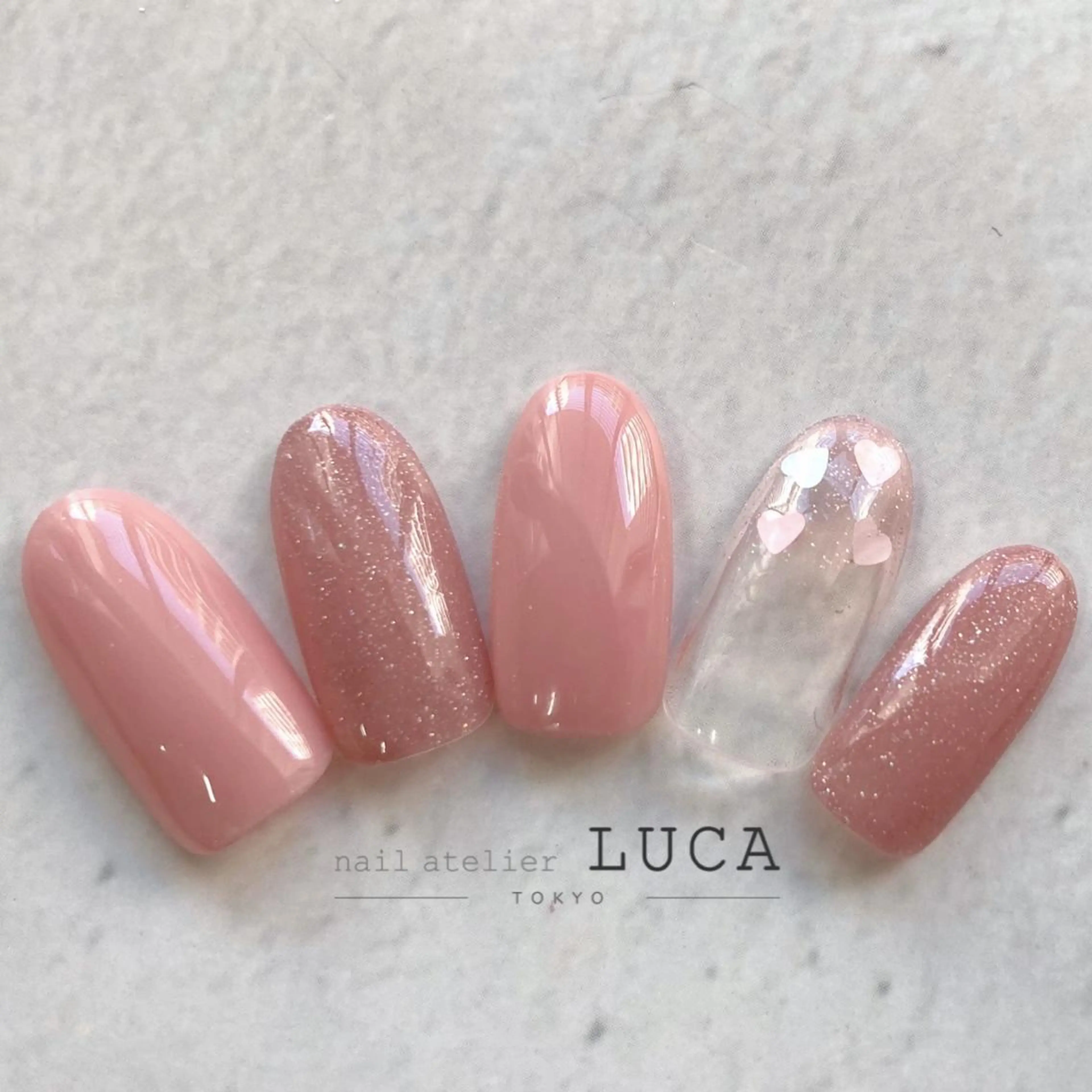 ネイル アートネイル オーロラネイル クリアネイル 長さ出し フットネイル ハンドネイル ネイルアトリエルカ スタッフのネイルデザイン