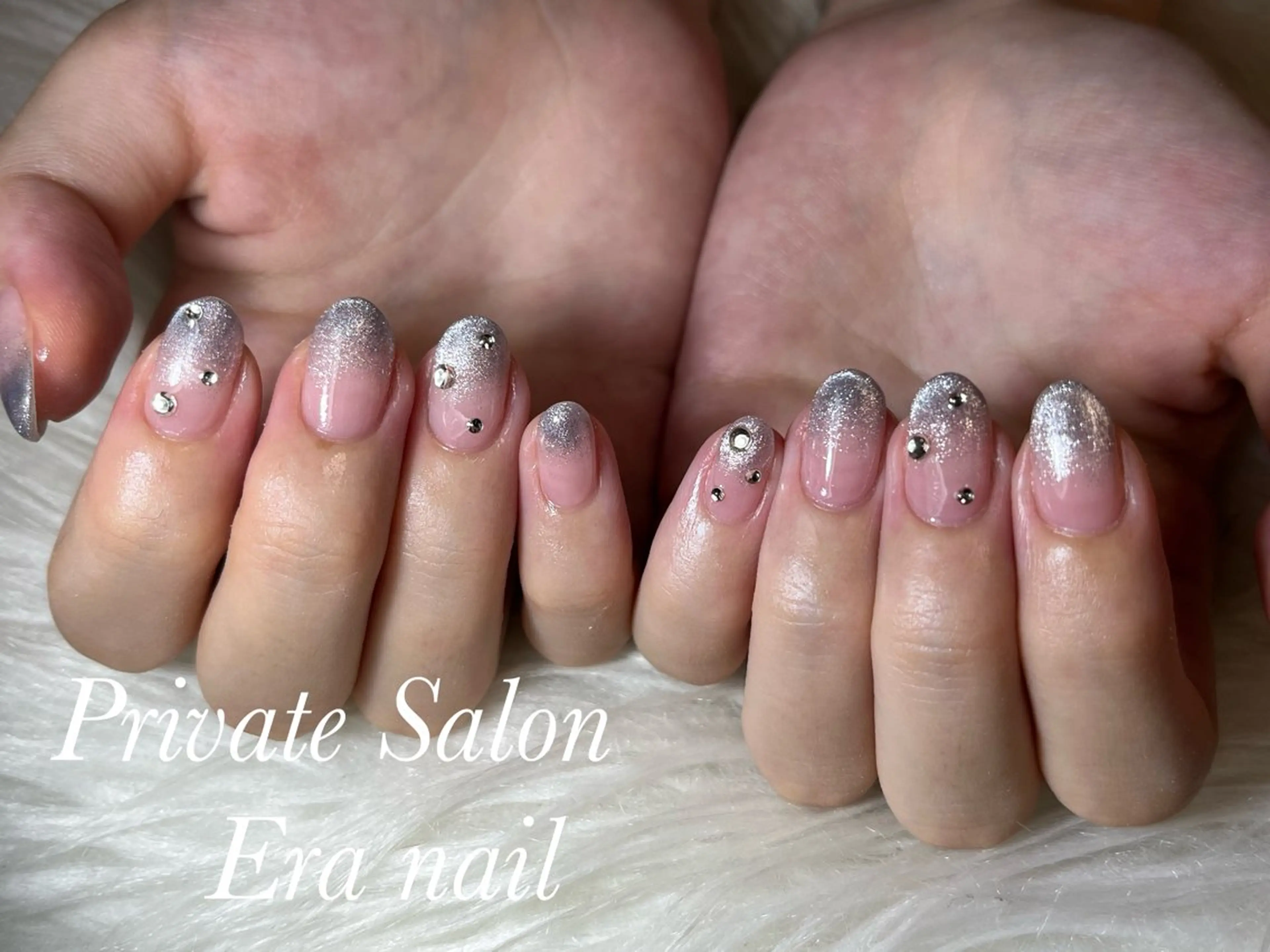 ネイル グラデーション マグネットネイル ストーンネイル Era nailのネイルデザイン