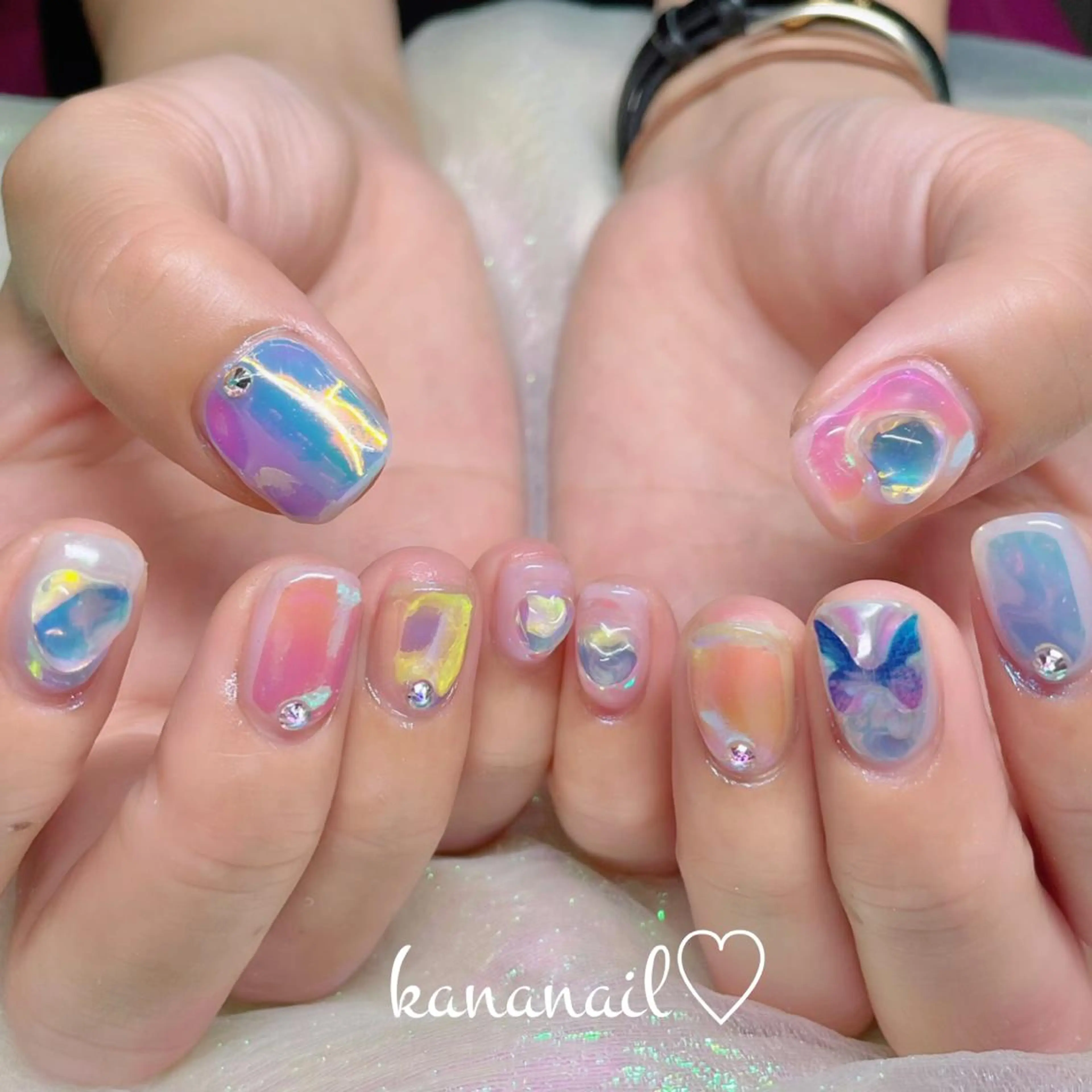 ネイル 氷ネイル・うるうるネイル kananail ♡のネイルデザイン