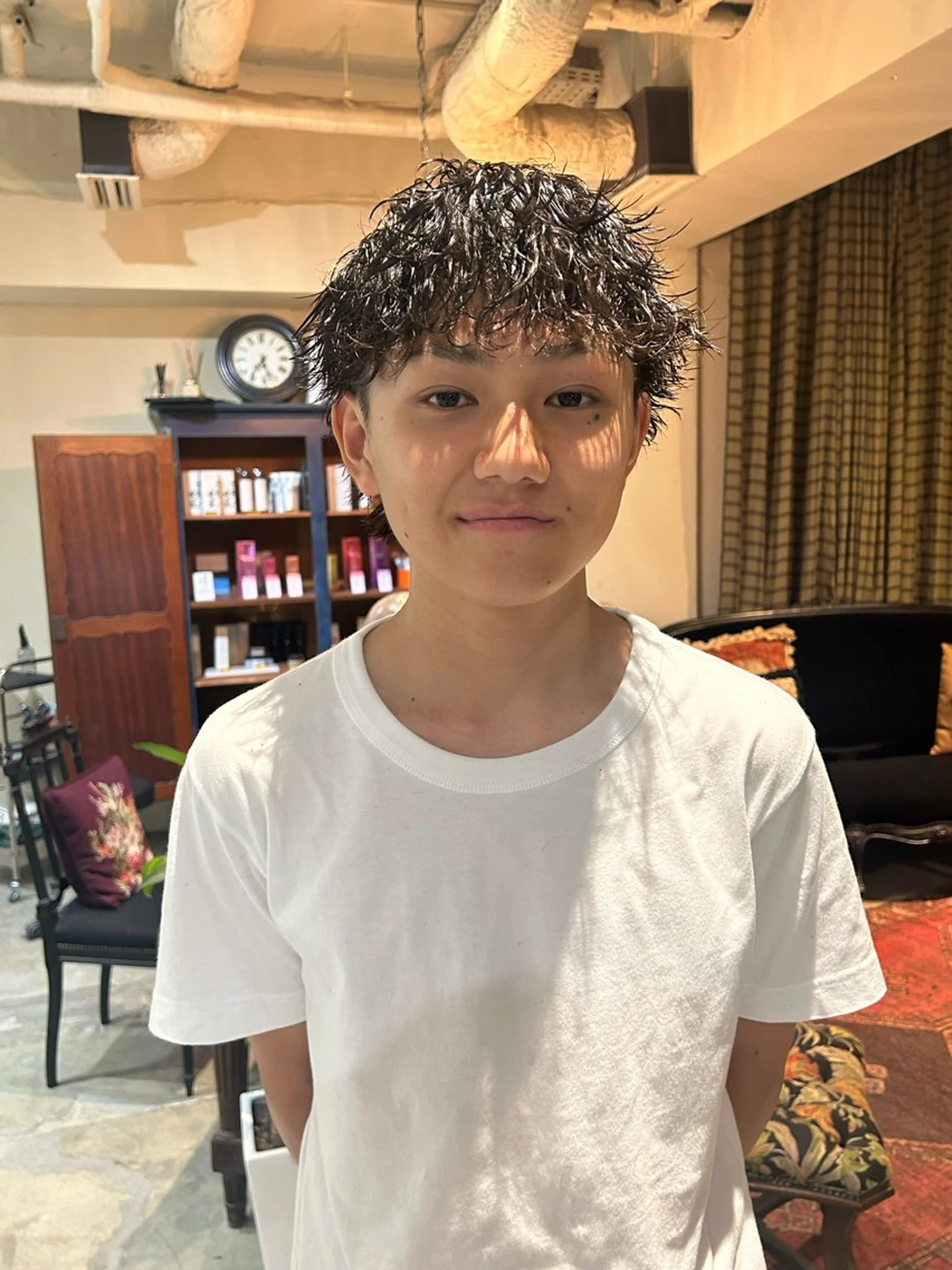 パーマ メンズ カット パーマ メンズパーマ眉毛 特化アユム🔥のヘアスタイル