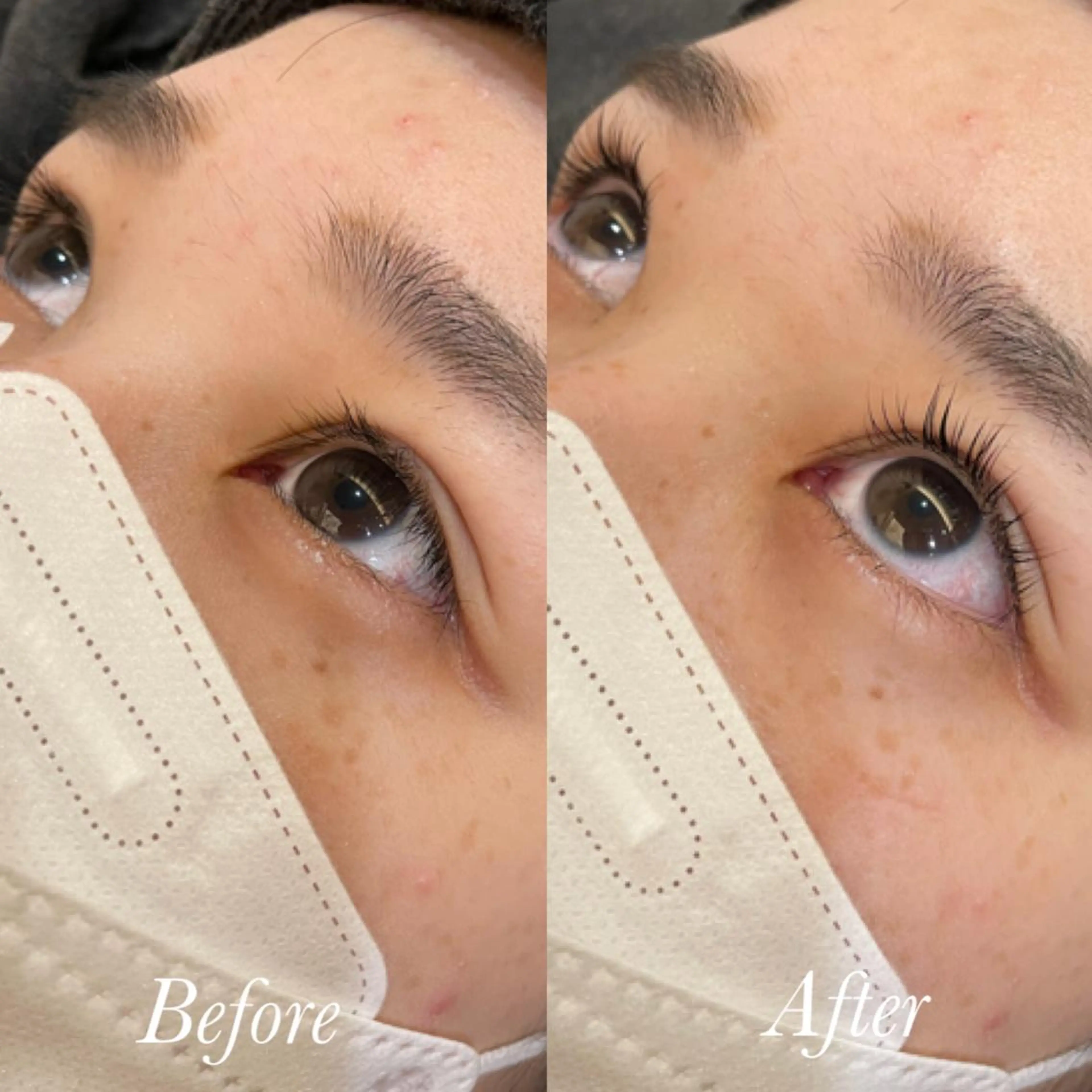 マツエク・マツパ パリジェンヌラッシュリフト aya/小顔レイヤー /柔らかカラーのヘアスタイル