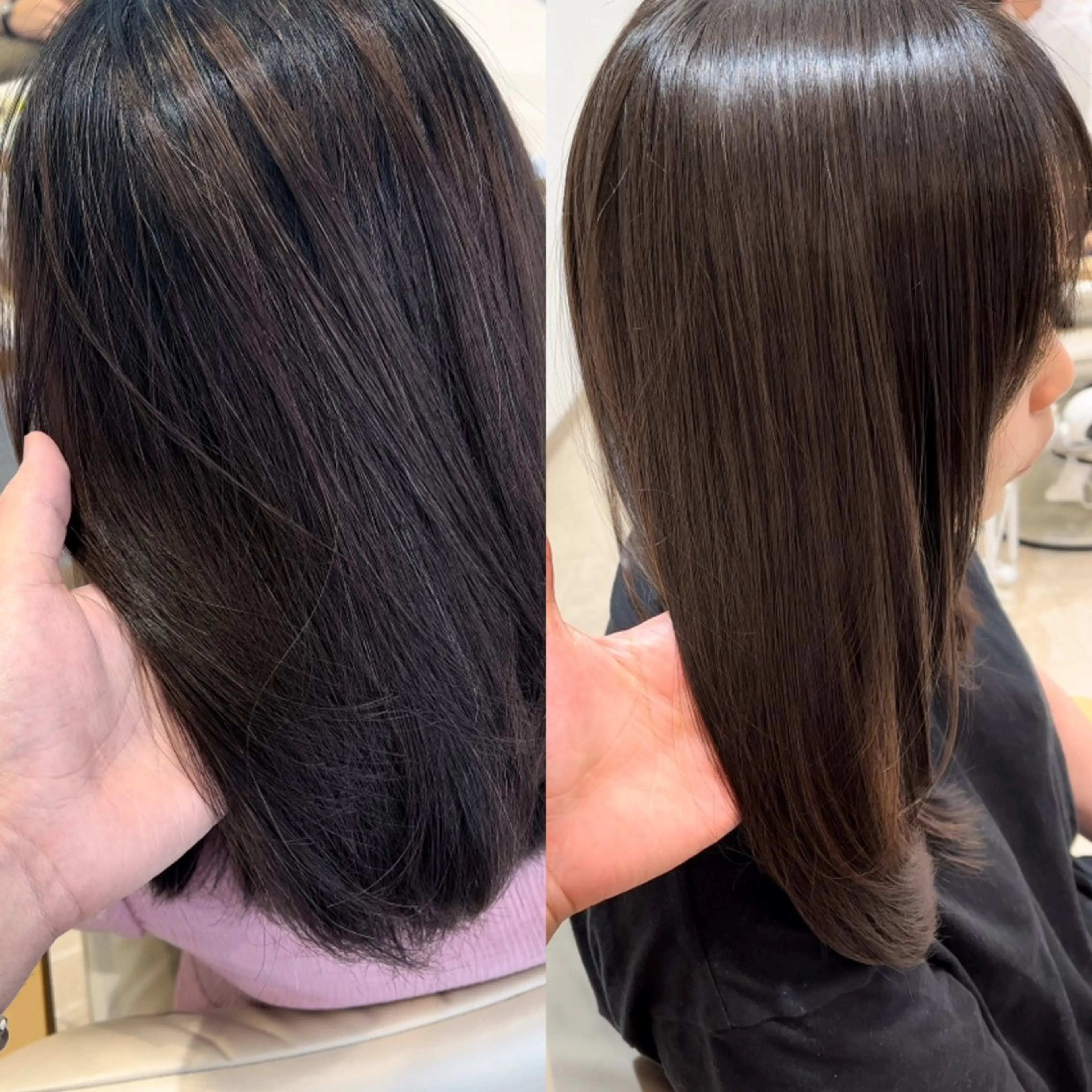 セミロング パーマ セミロングパーマ レイヤーカット ストレートパーマ 縮毛矯正 ミタニ/髪質改善 /レイヤーカットのヘアスタイル