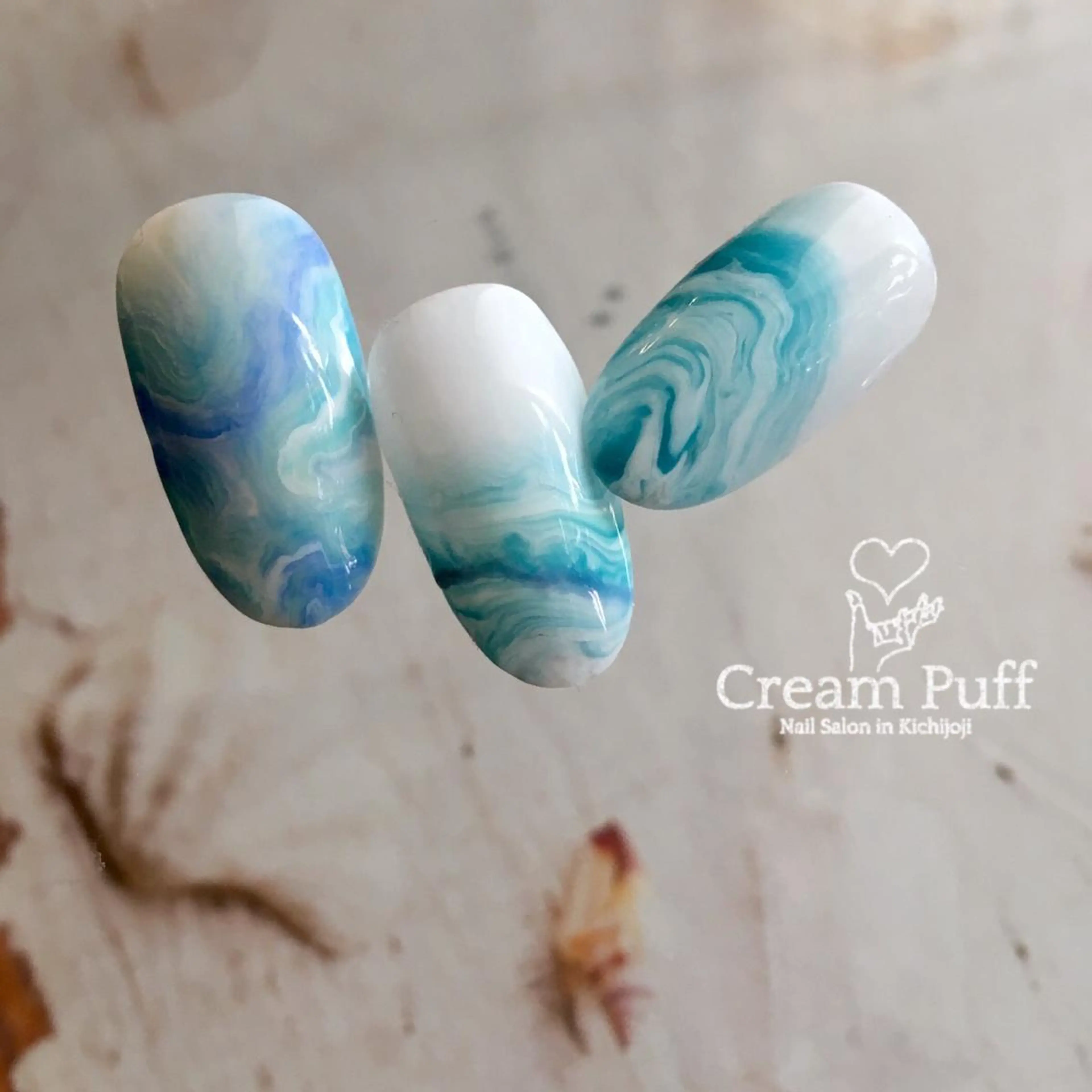 ネイル 大理石ネイル(マーブル) ストーンネイル HAMANO MIKAのネイルデザイン