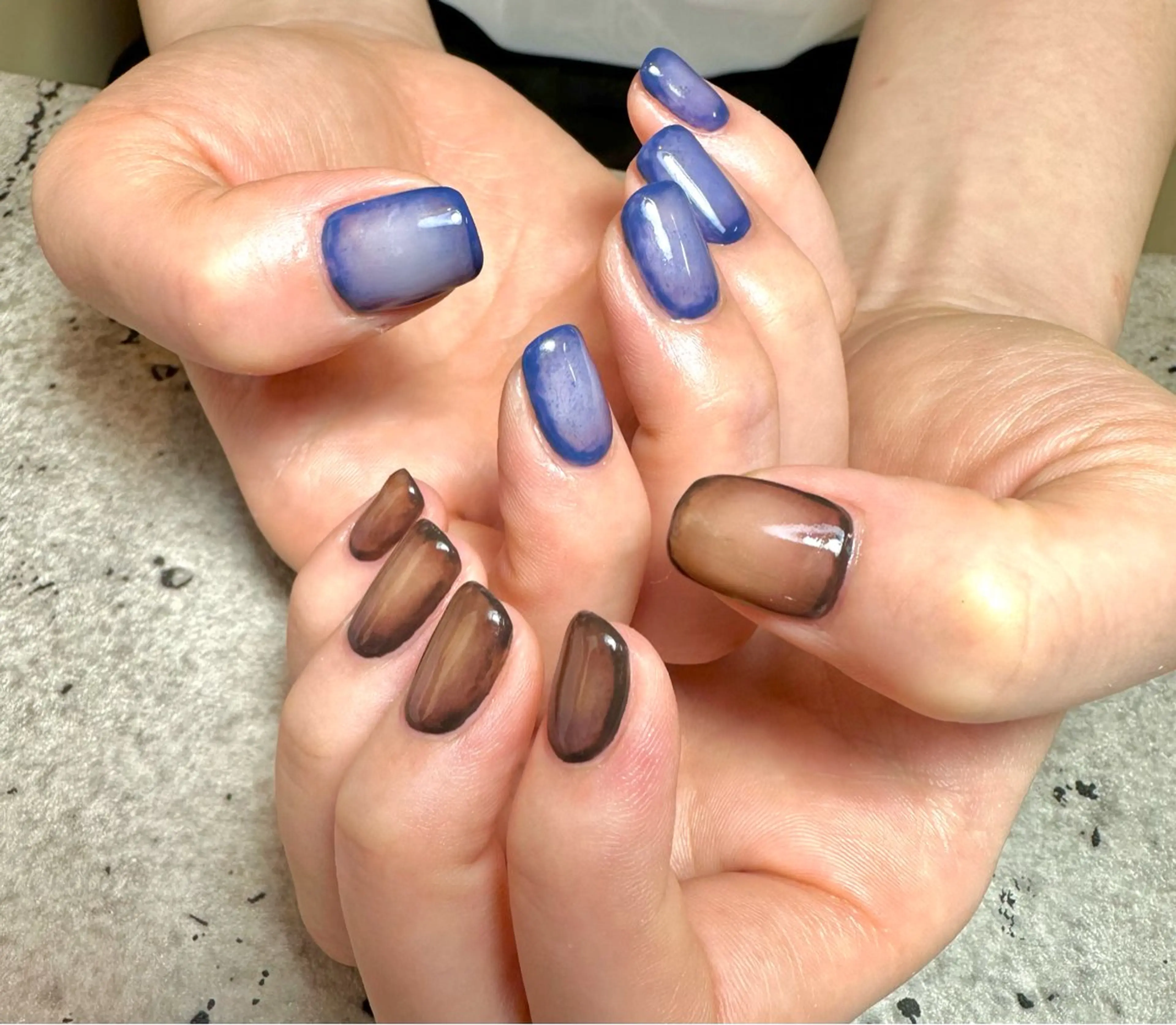 ネイル ブラウン ハンドネイル フットネイル GéRanium Harukaのネイルデザイン