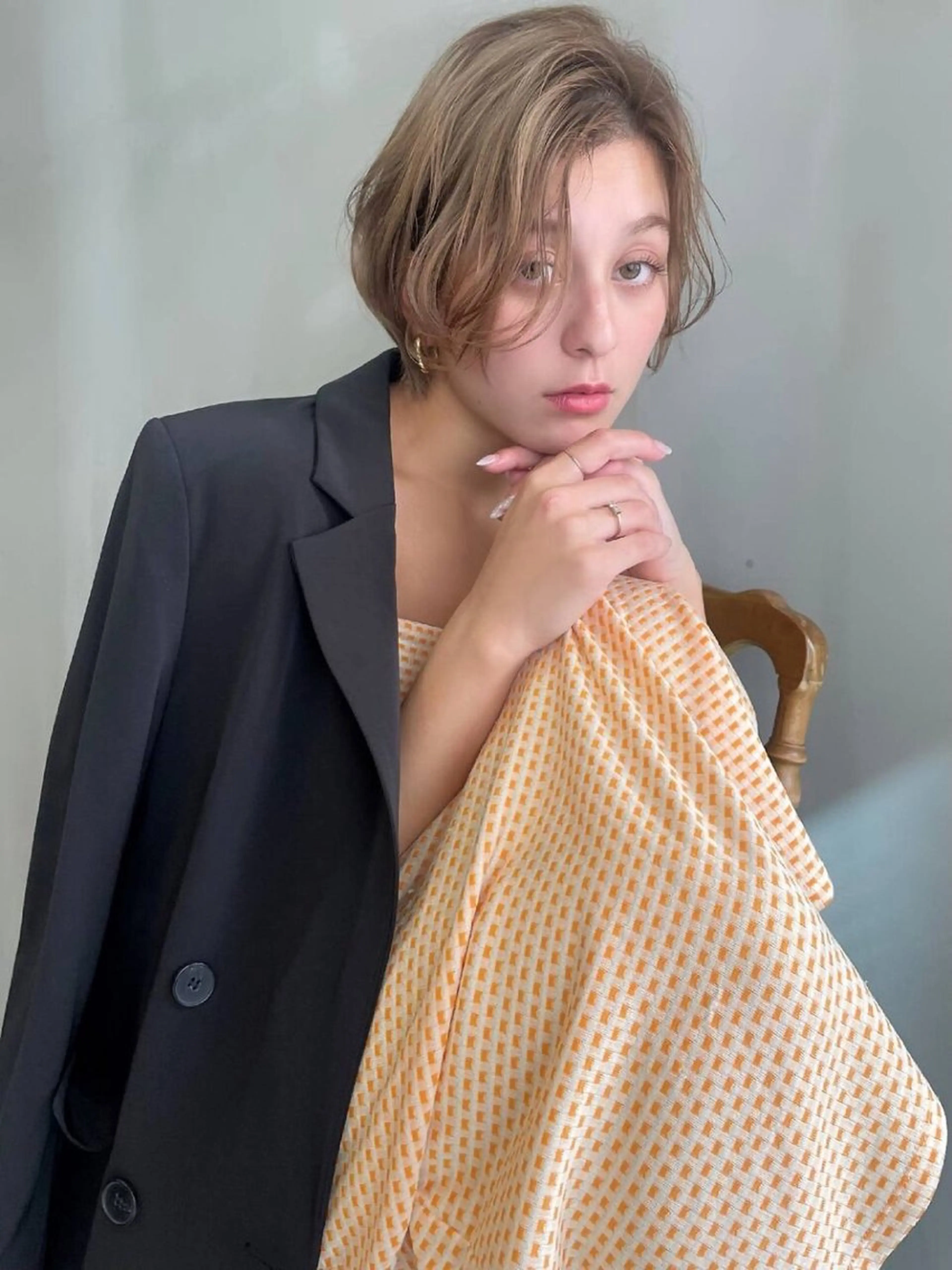 ショート カラー ヘアカラー ショート/ボブ/ 心斎橋/宮脇美奈のヘアスタイル