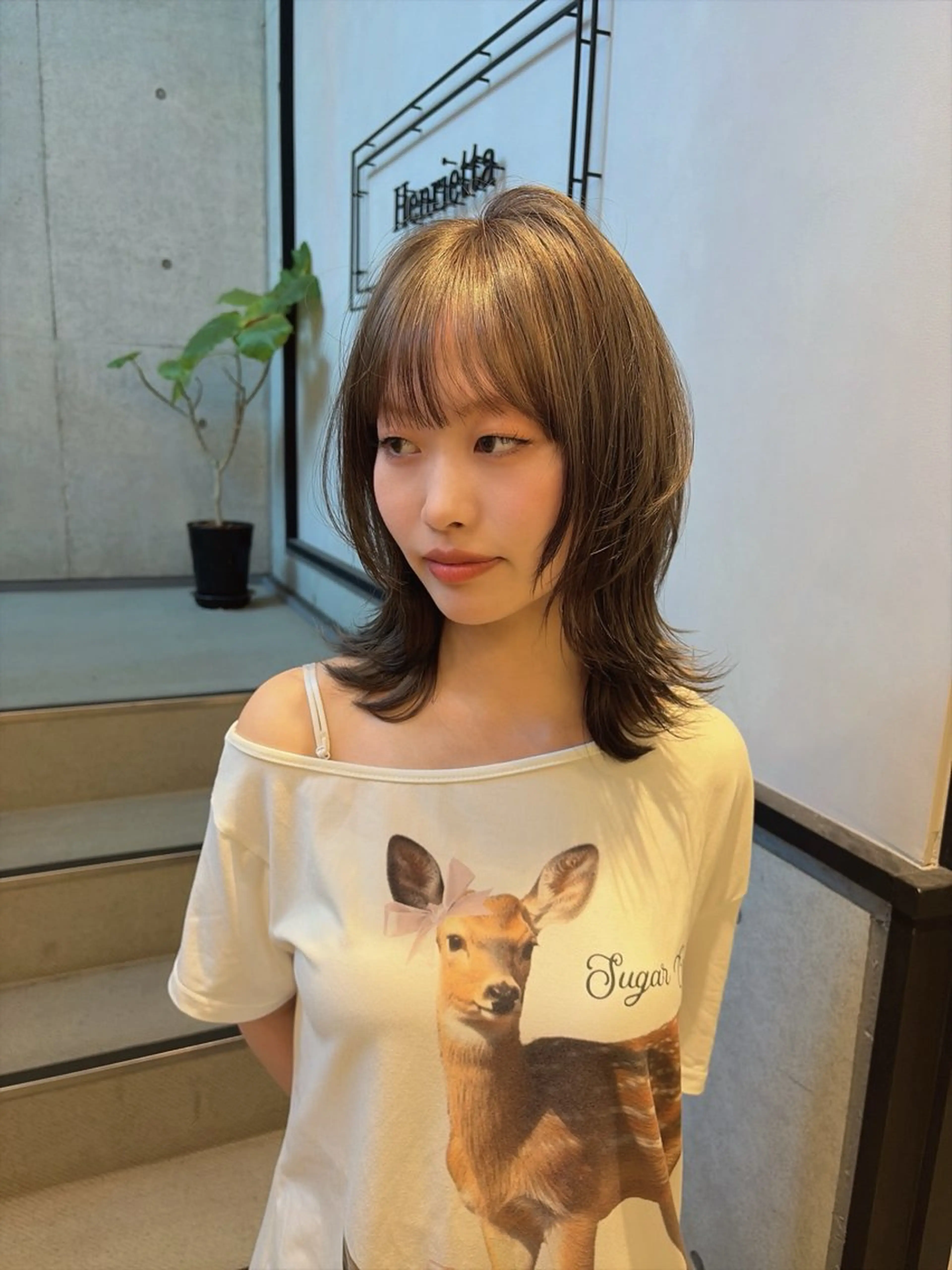 ミディアム ヘアカラー 縮毛矯正 トリートメント 艶カラー/髪質改善 kyoka🫧のヘアスタイル