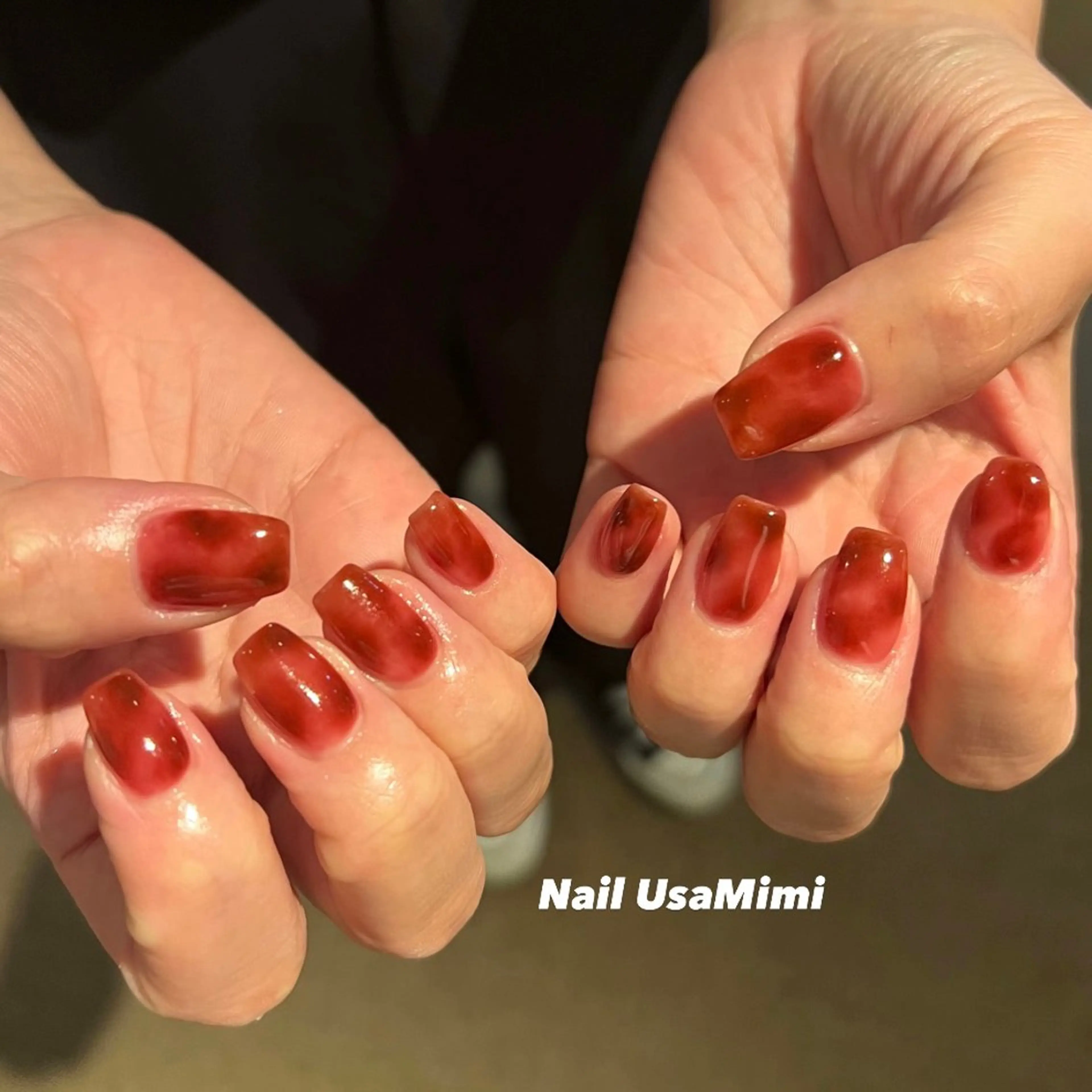 ネイル ジェルネイル マグネットネイル 持ち込み ワンカラーネイル パラジェル 本町ネイルNail UsaMimiのネイルデザイン