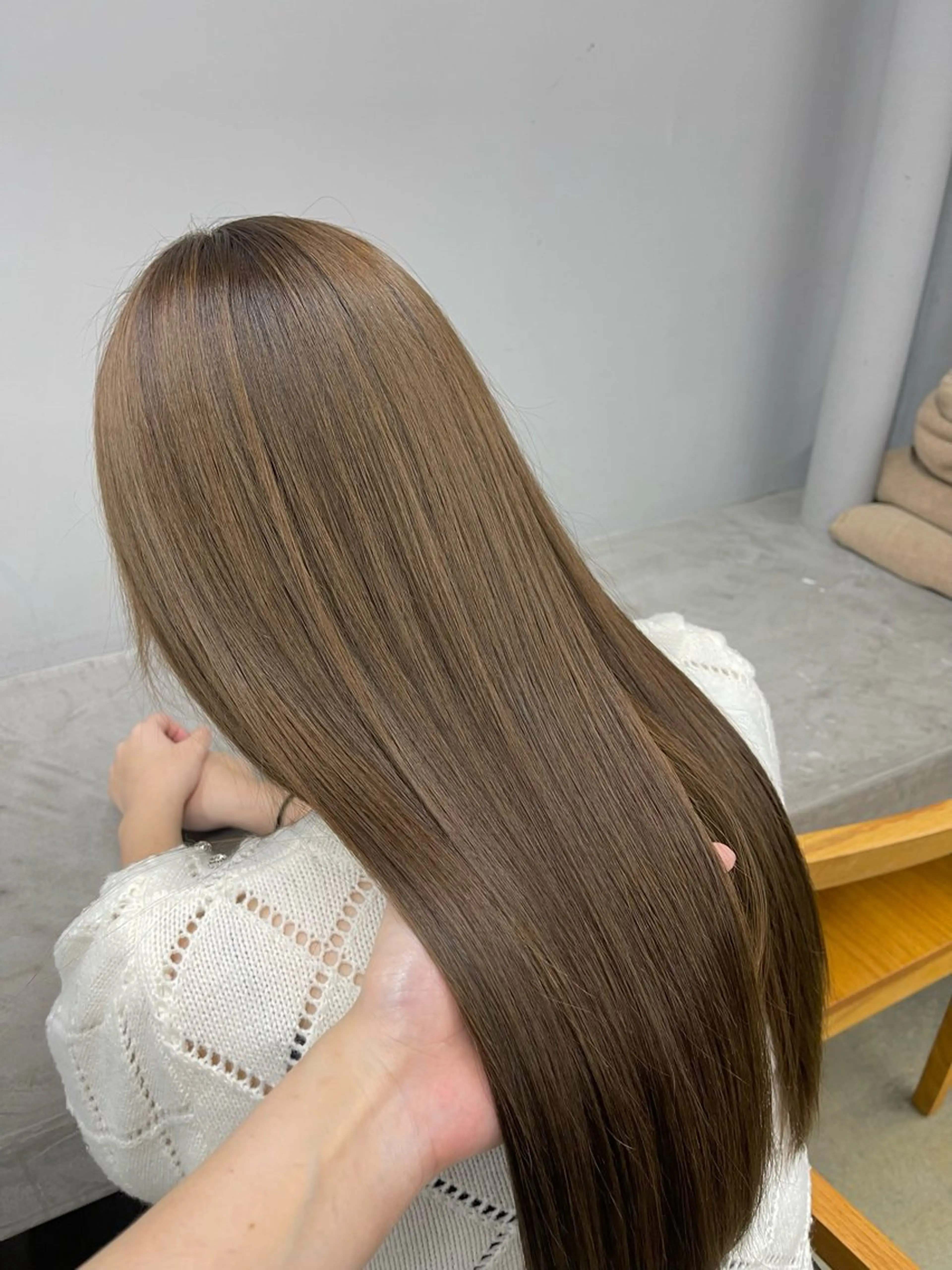 ロング カラー ヘアカラー トリートメント 愛莉/ラベンダー/ ベージュ/ブラウンのヘアスタイル