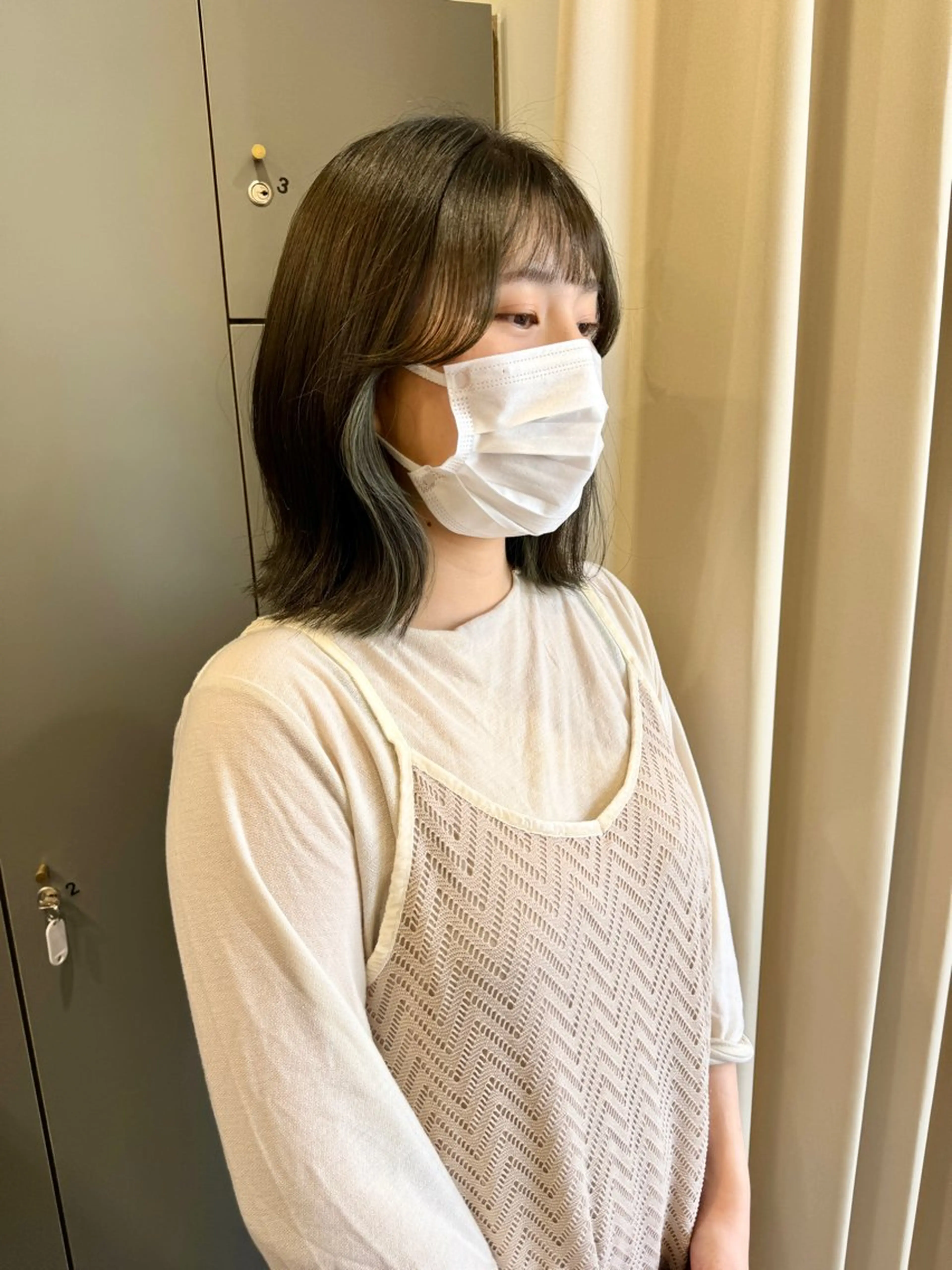 ミディアム カラー ベージュカラー ブリーチ イヤリングカラー ブリーチなしカラー オリーブベージュ ヘアカラー トリートメント ヘアセット大募集 ˗ˋˏairiˎˊ˗のヘアスタイル