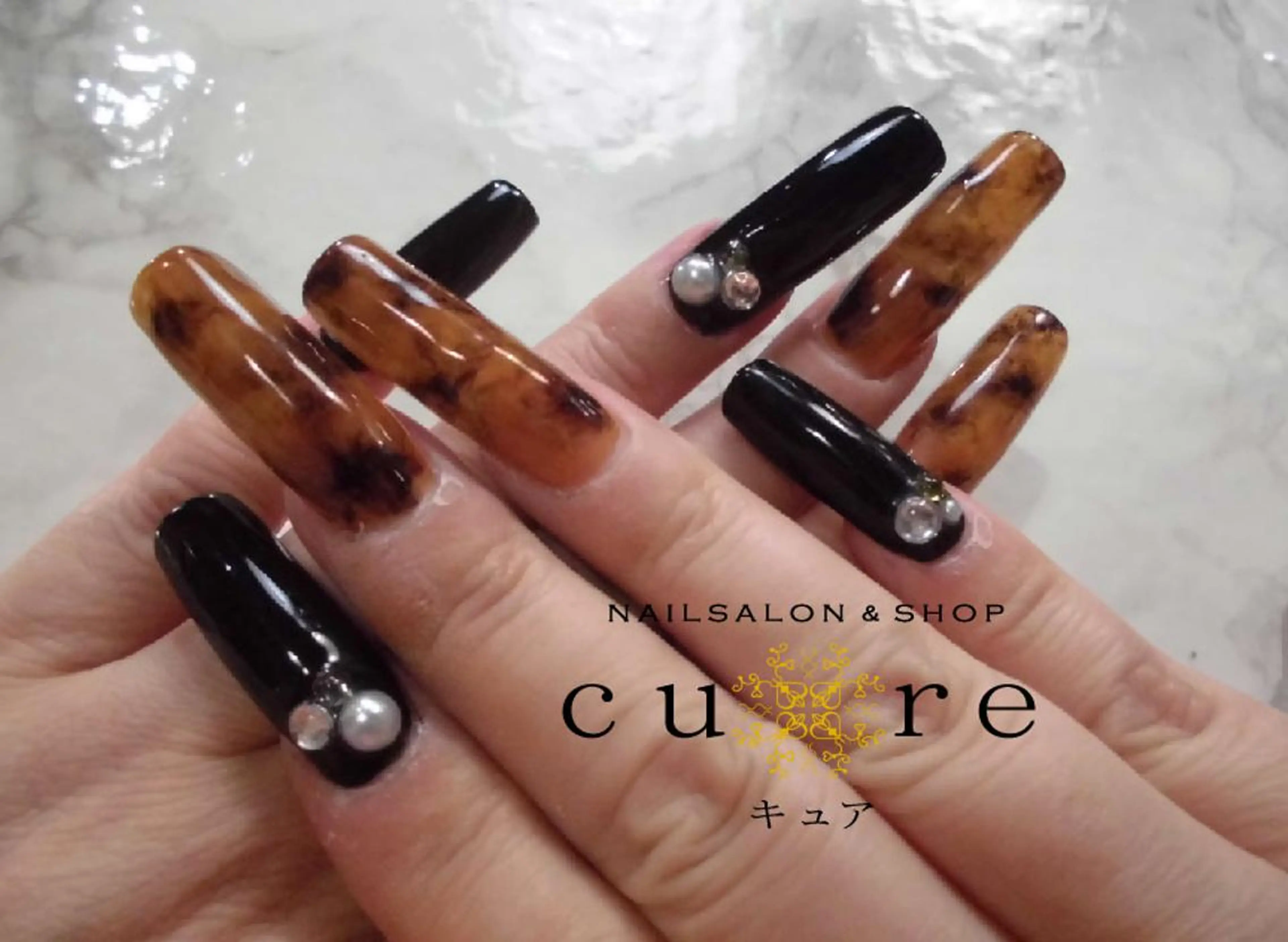 ロング ネイル ネイルサロン Cureのネイルデザイン