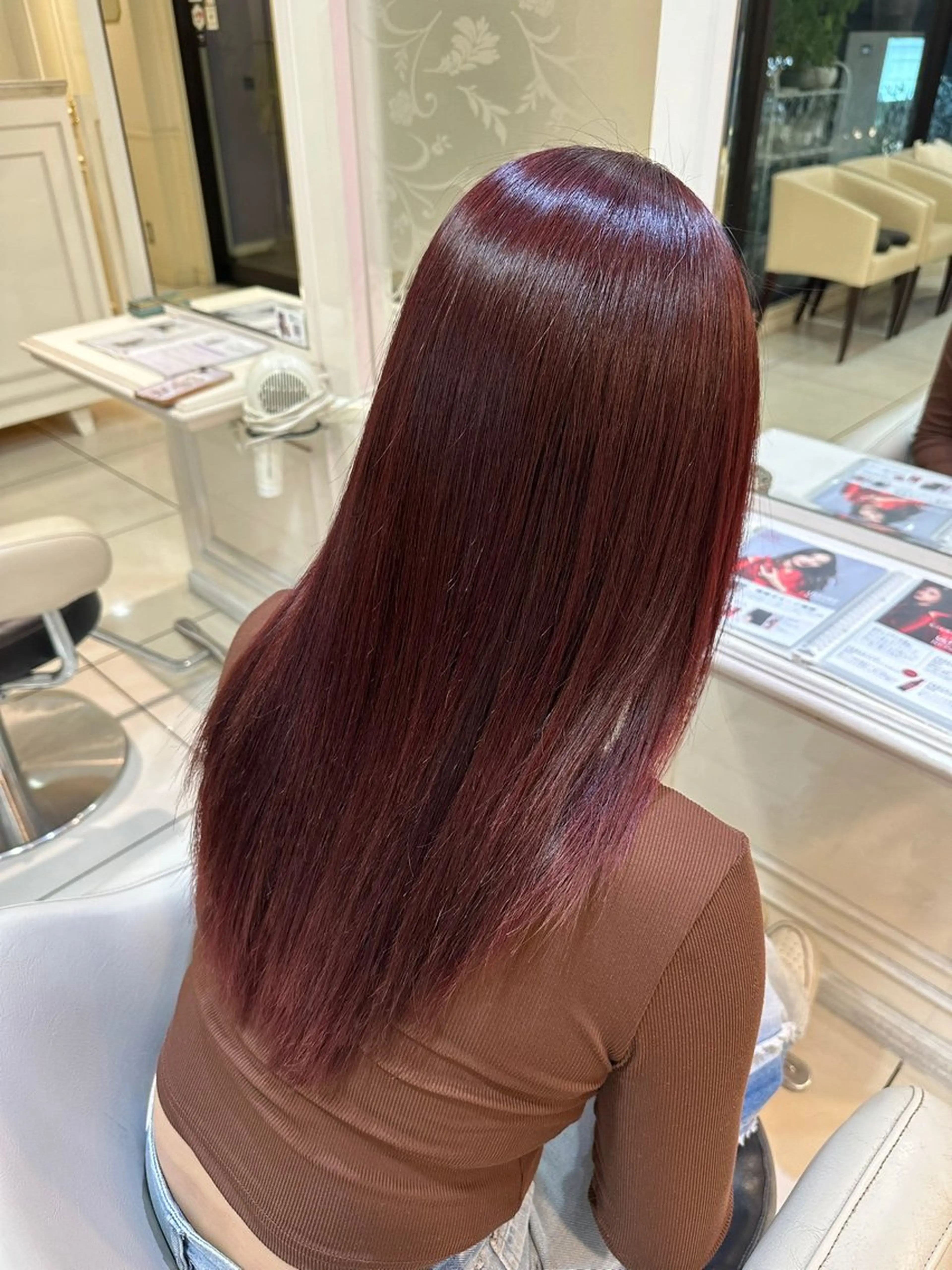 セミロング カラー カット ヘアカラー トリートメント ツヤ重視 ワンカラー🫧Mioのヘアスタイル