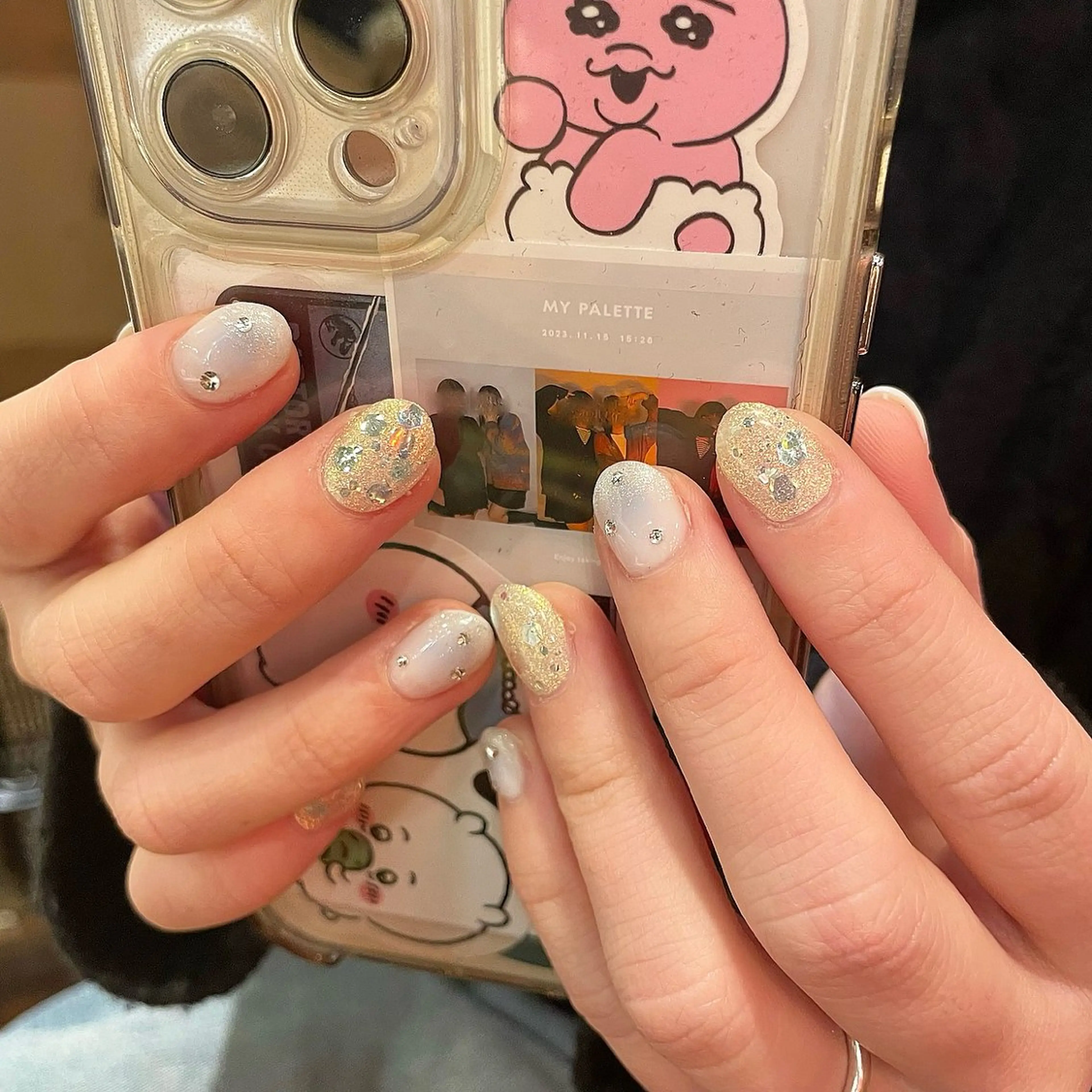 ネイル チークネイル キラキラネイル ラメ(グリッター) ハンドネイル Bianca川越西口 KITAZAKI🫧のネイルデザイン