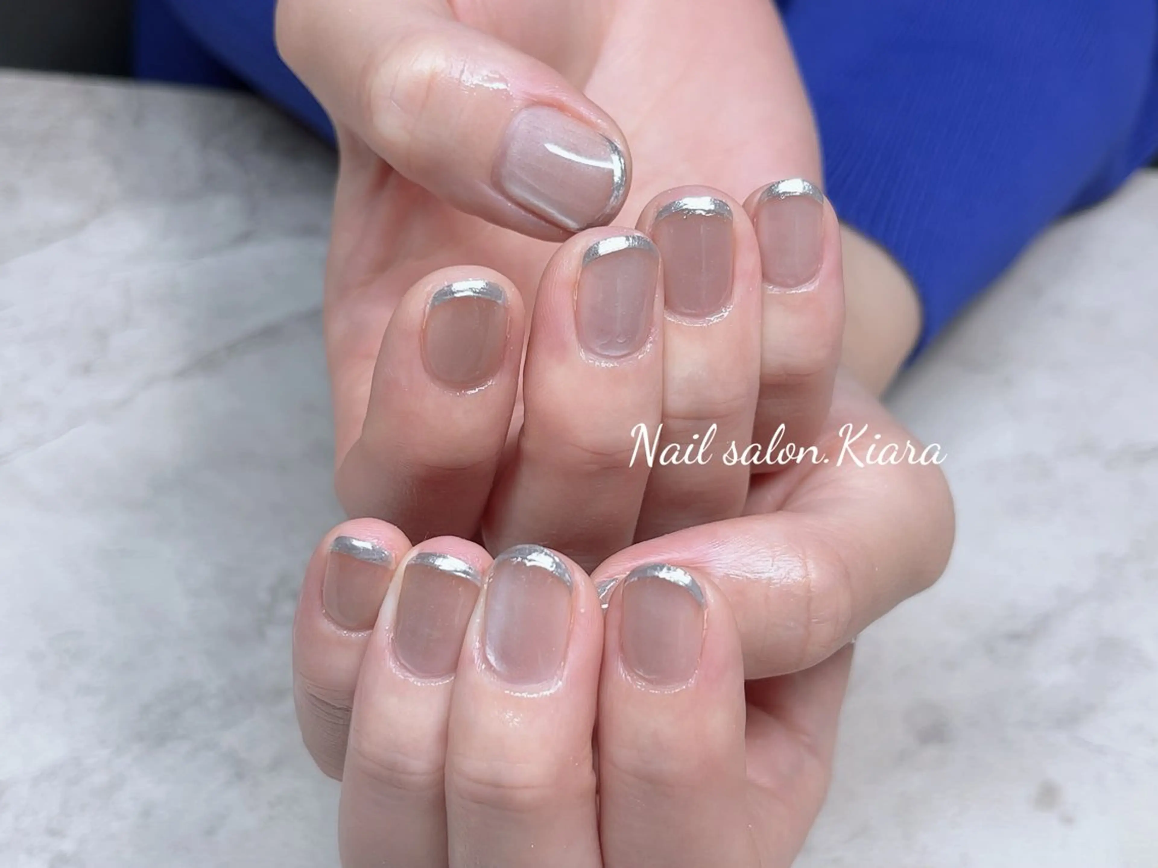 ネイル フレンチネイル マグネットネイル ミラーネイル 🍭Kiara Nail🍭のネイルデザイン