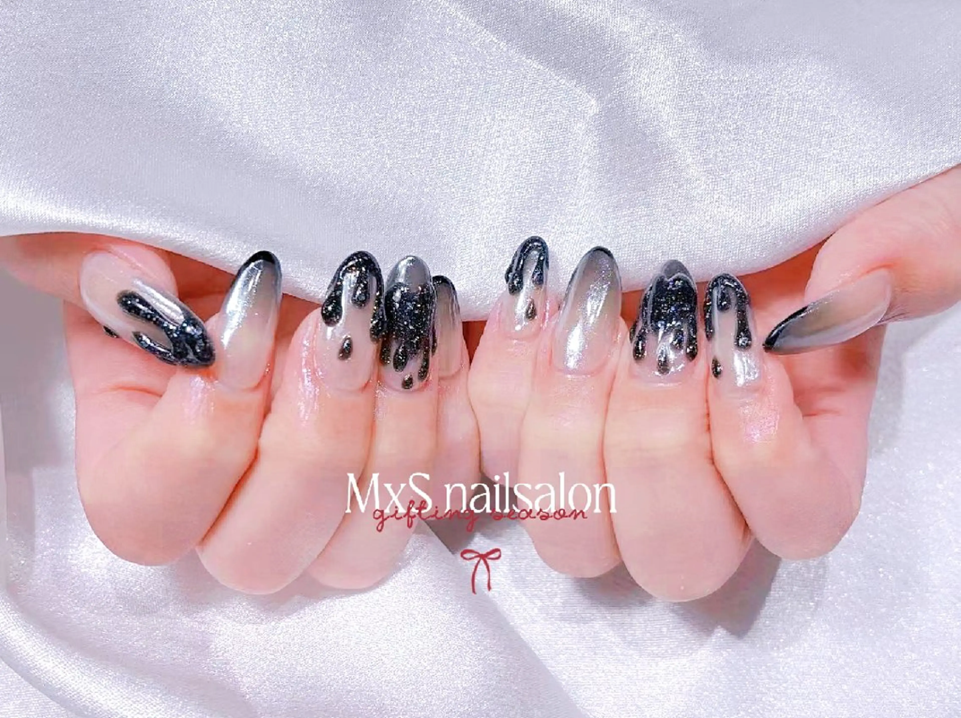 ネイル ジェルネイル 韓国ネイル マグネットネイル パラジェル バレンタイン ハンドネイル M×S Nail みなのネイルデザイン