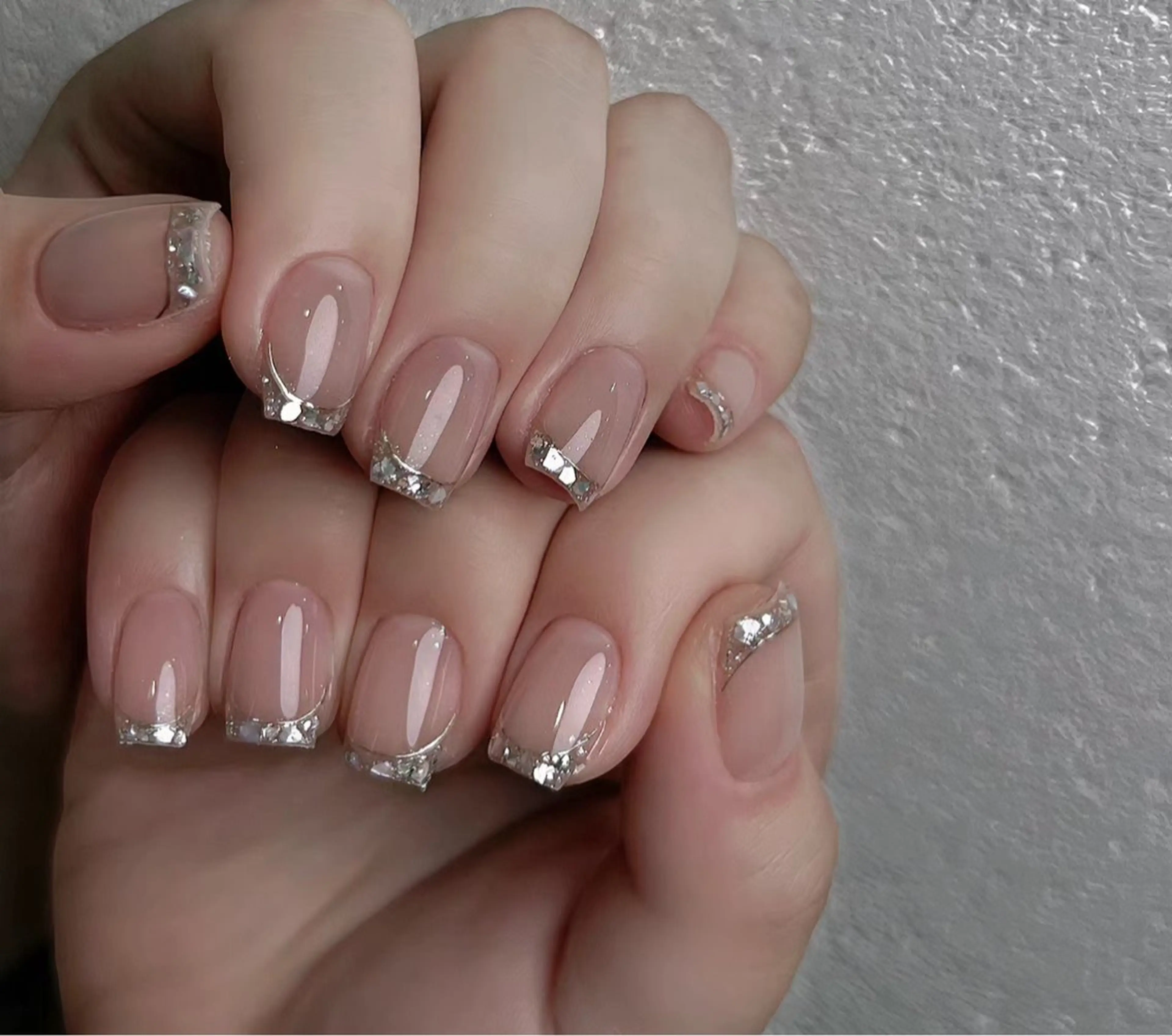 🫧【自爪ソフトオフ無料】 変形フレンチ(ミラーフレンチ・ガラスフレンチ)の写真