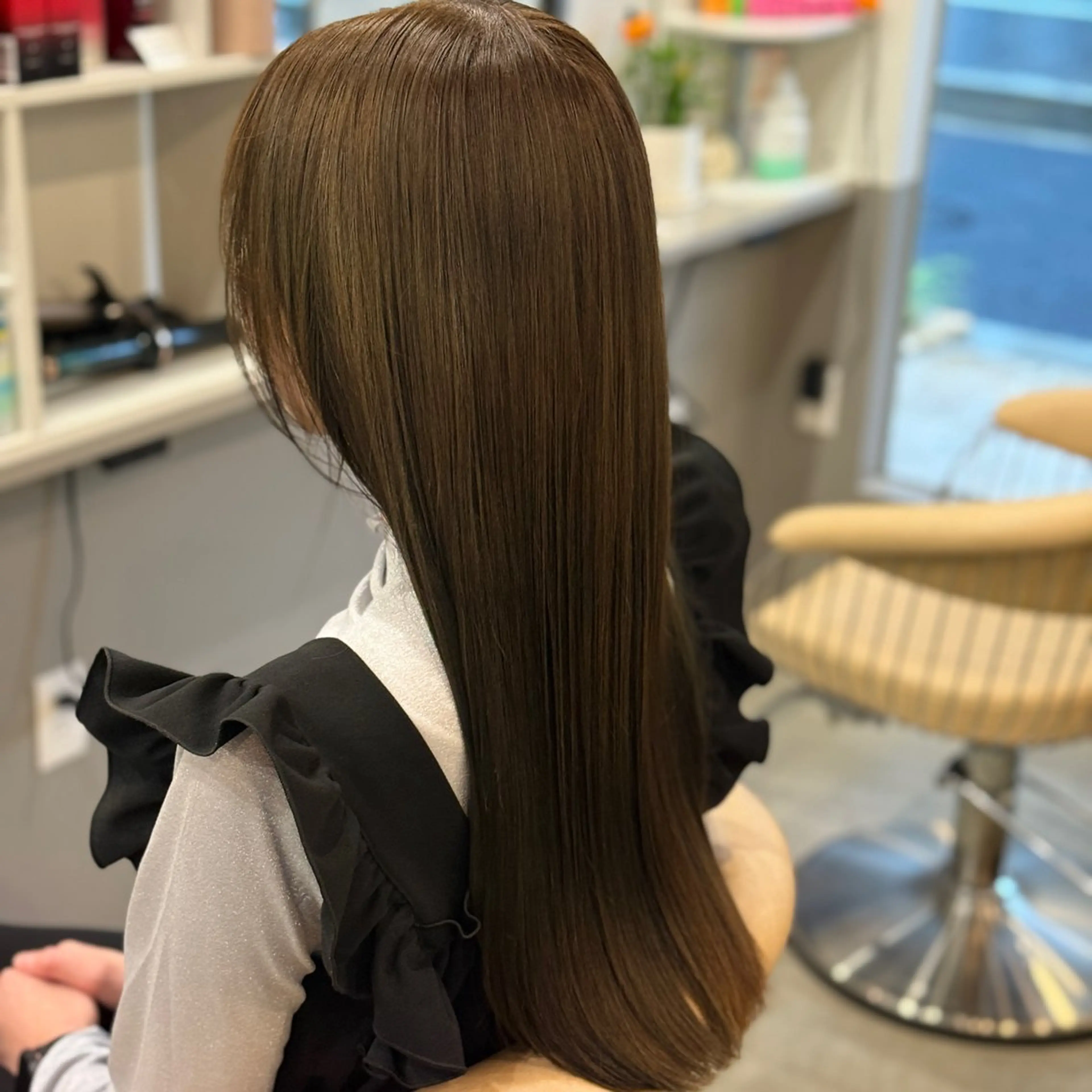 ロング ボブ 顔まわりレイヤー 顔周りカット 髪質改善 レイヤーカット dogstar 加藤翔大のヘアスタイル