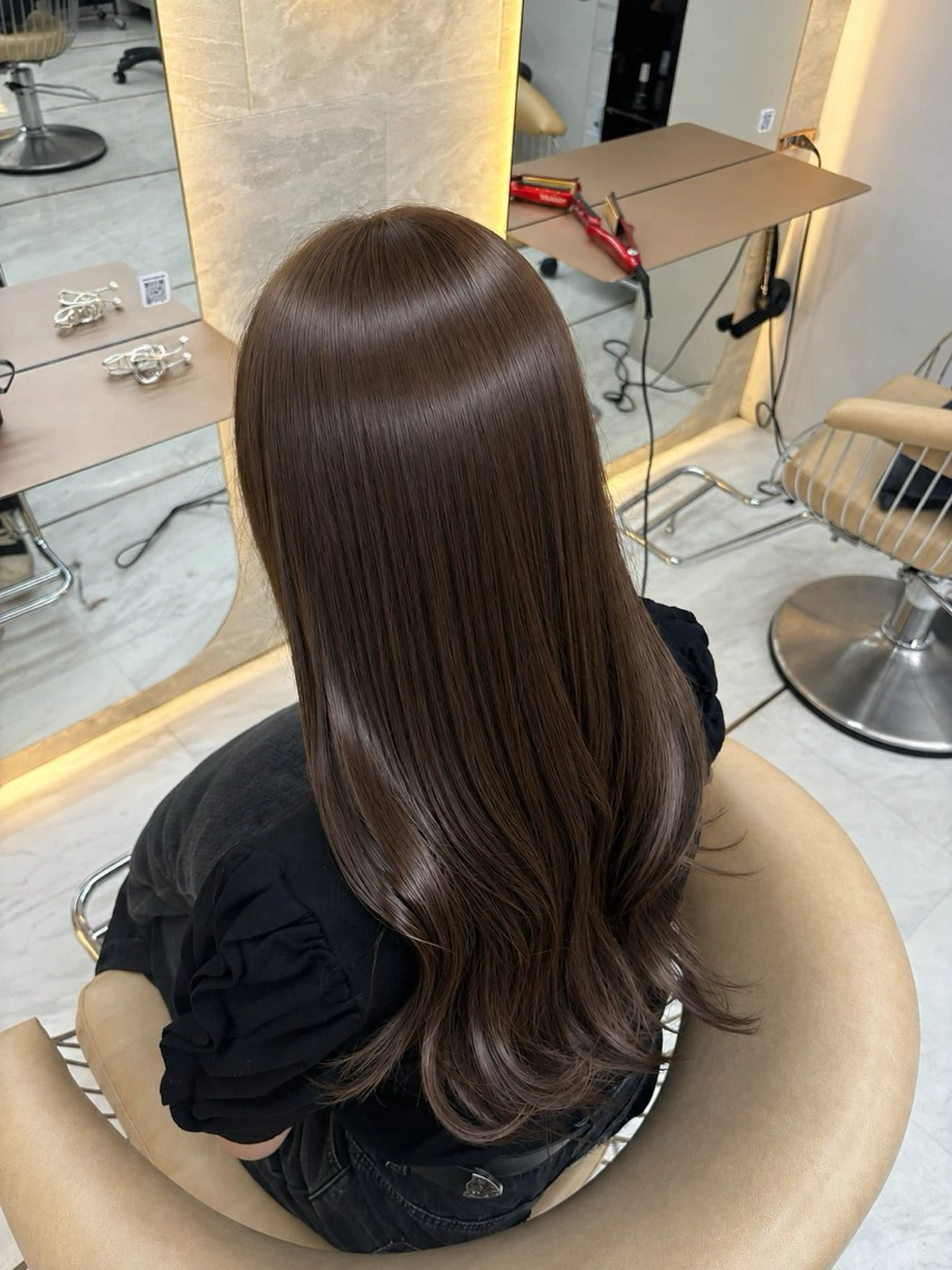 ロング ヘアカラー トリートメント ボブ×透明感カラー 🪽/池袋/優愛🎀のヘアスタイル