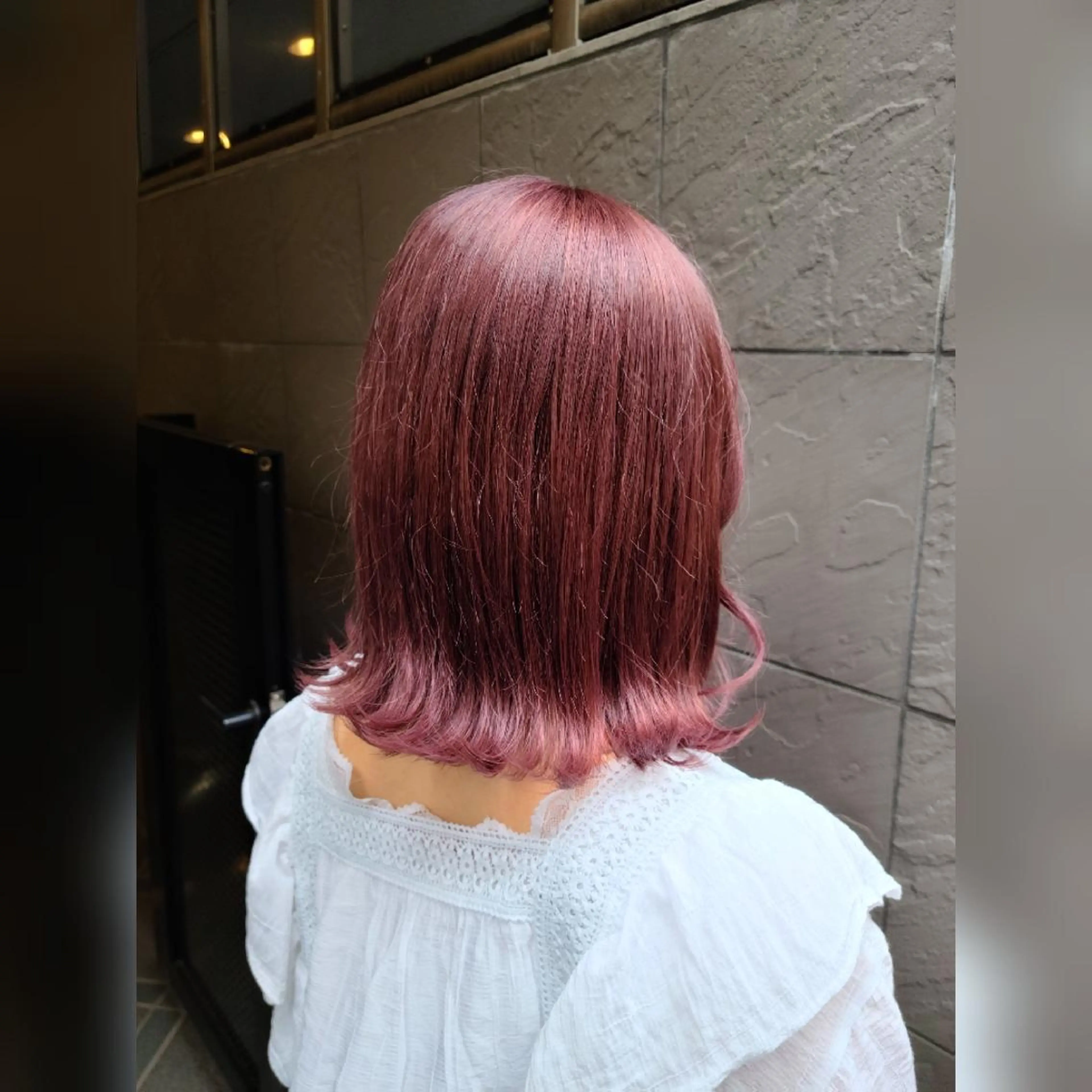 ミディアム カラー 透明感カラー オレンジ ピンクカラー バイオレットカラー 田中 孝征のヘアスタイル