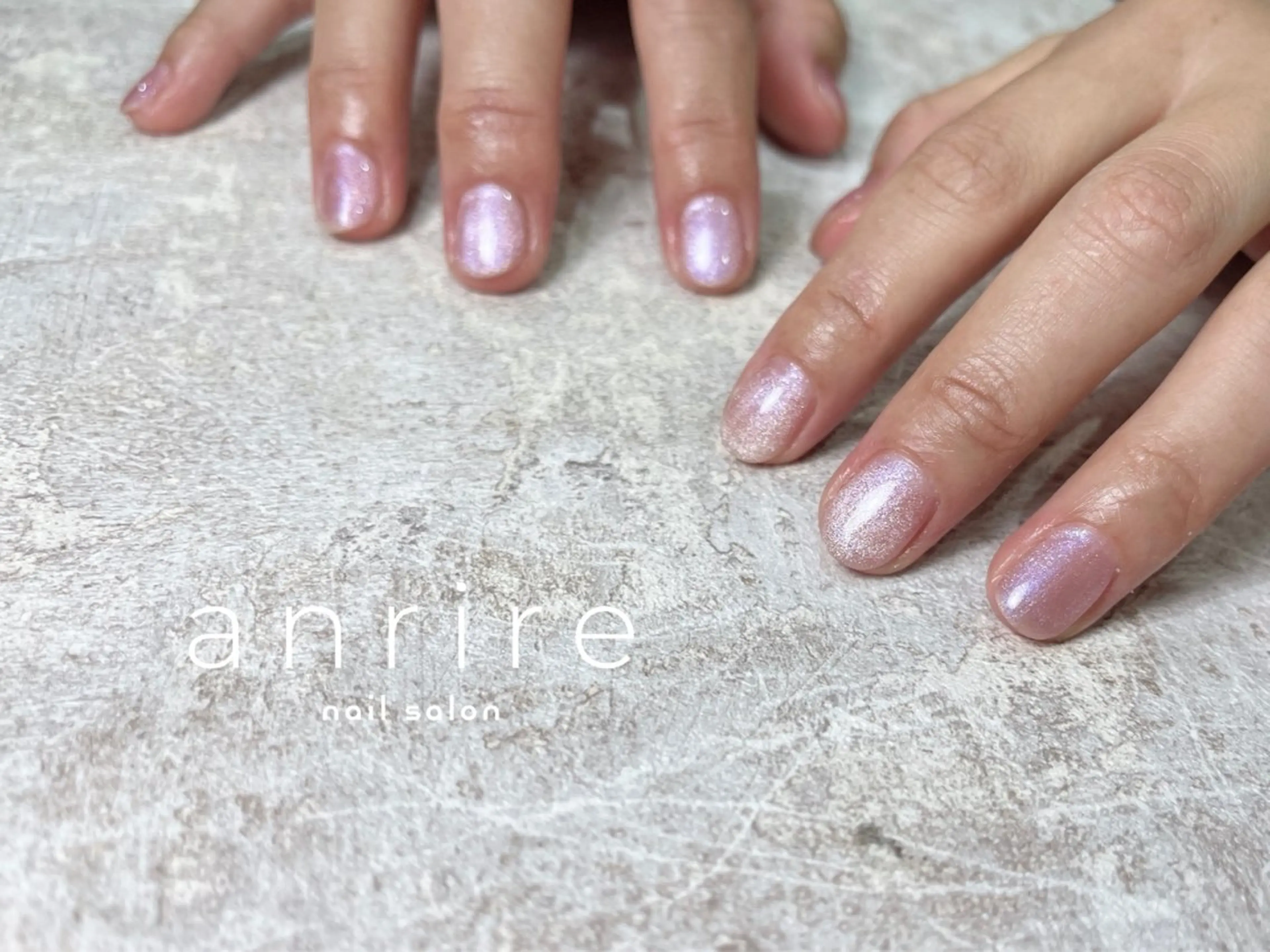 ネイル ジェルネイル マグネットネイル ワンカラーネイル パラジェル ピンク ハンドネイル nailsalon anrireのネイルデザイン