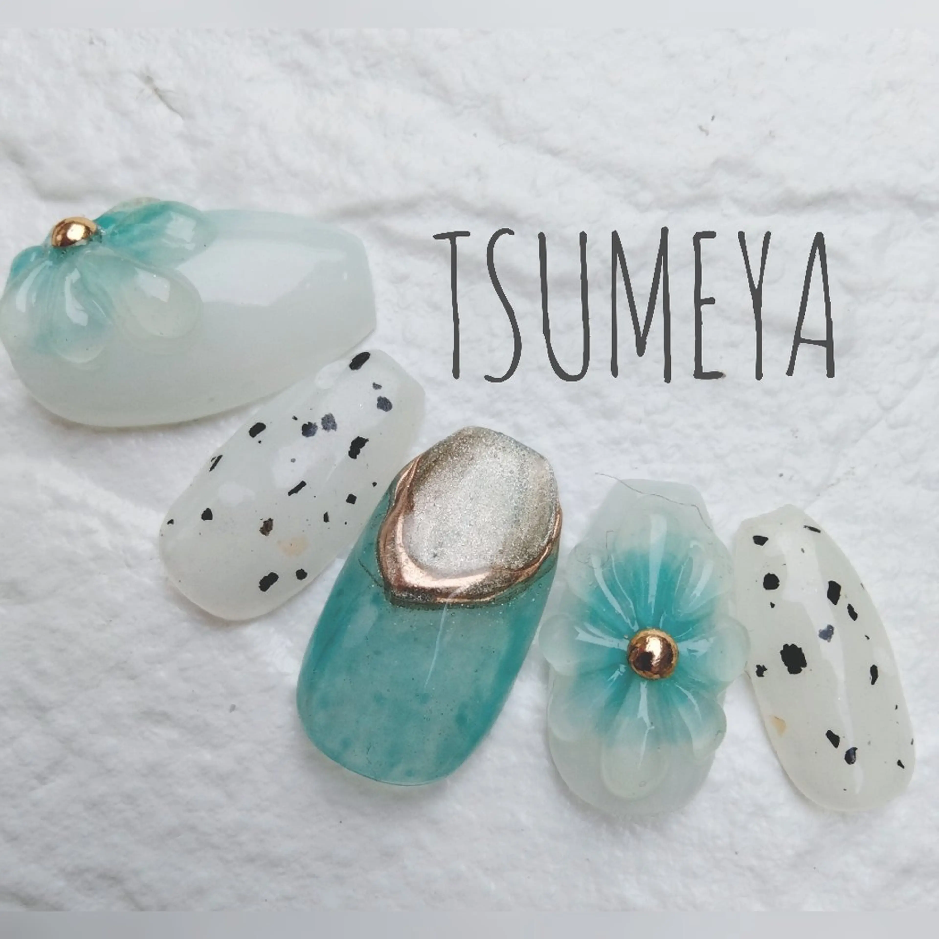 ネイル フラワーネイル ぷっくりネイル ハンドネイル _TSUMEYA _のネイルデザイン