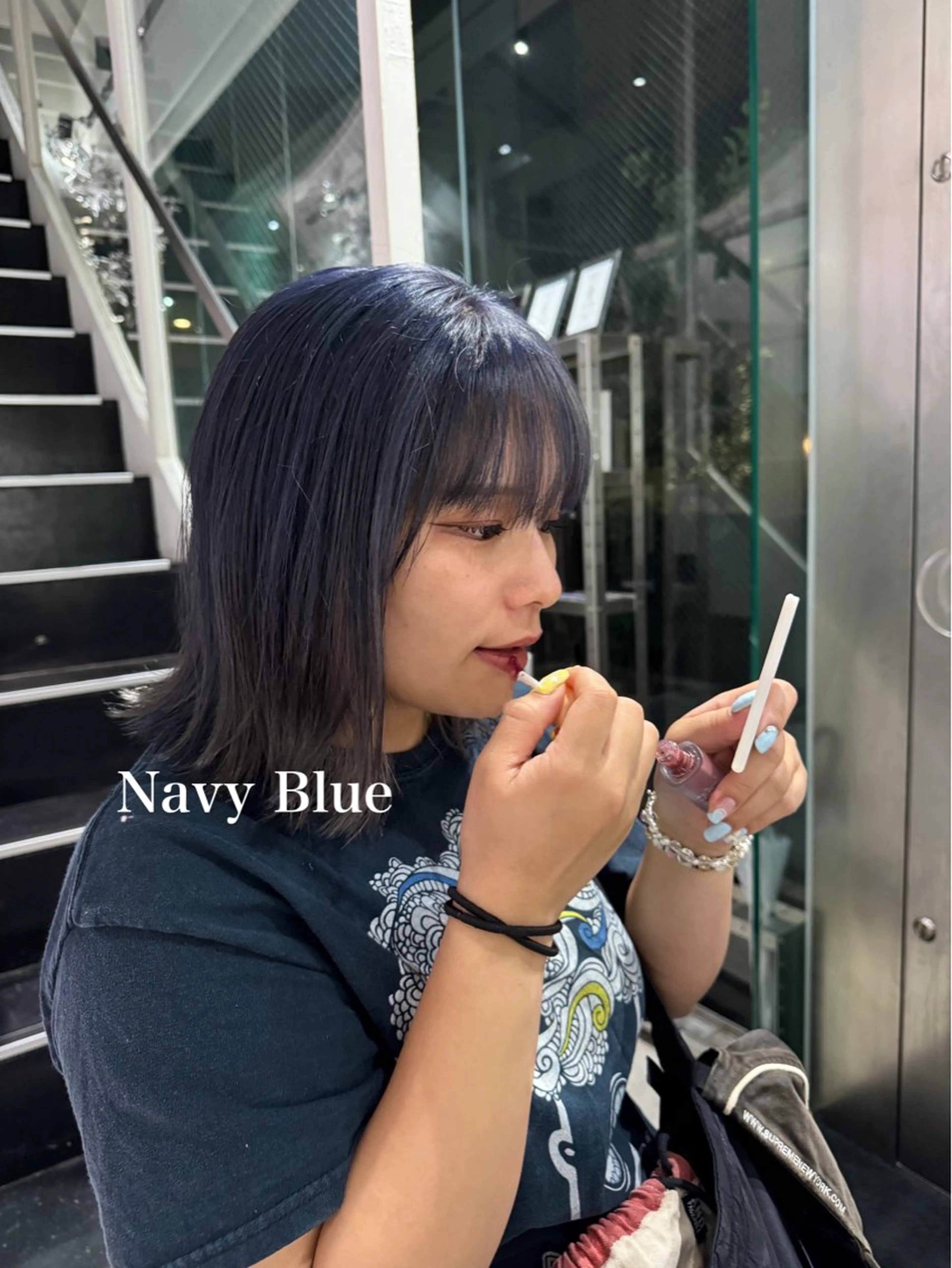 🩶前髪カット/ミニモ学割🩶】前髪・顔周りカット＋カラー（ブリーチなしカラー）＋トリートメント[韓国]の写真