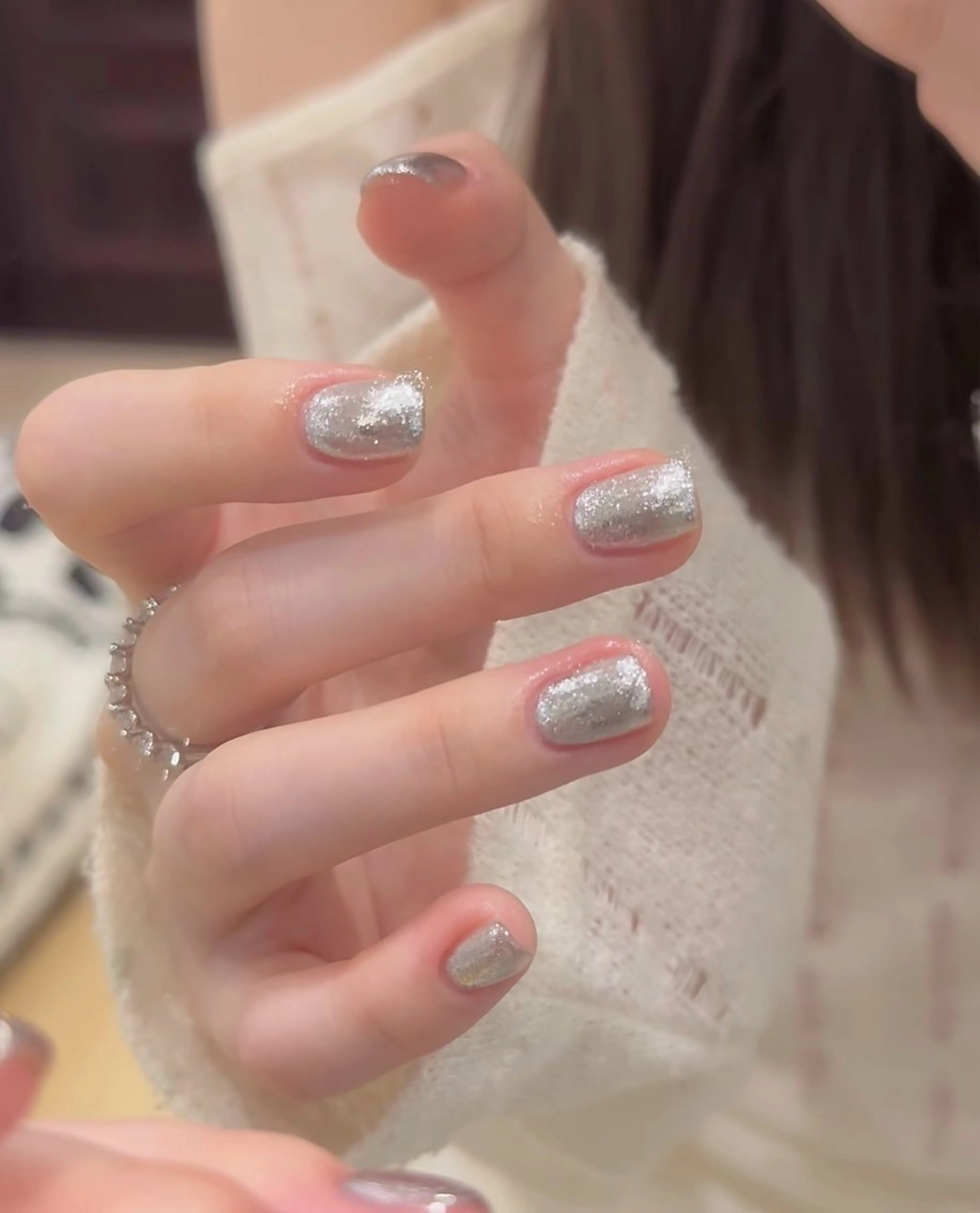 ネイル アートネイル オーロラネイル クリアネイル 長さ出し フレンチネイル ハンドネイル 佐藤 笹のネイルデザイン