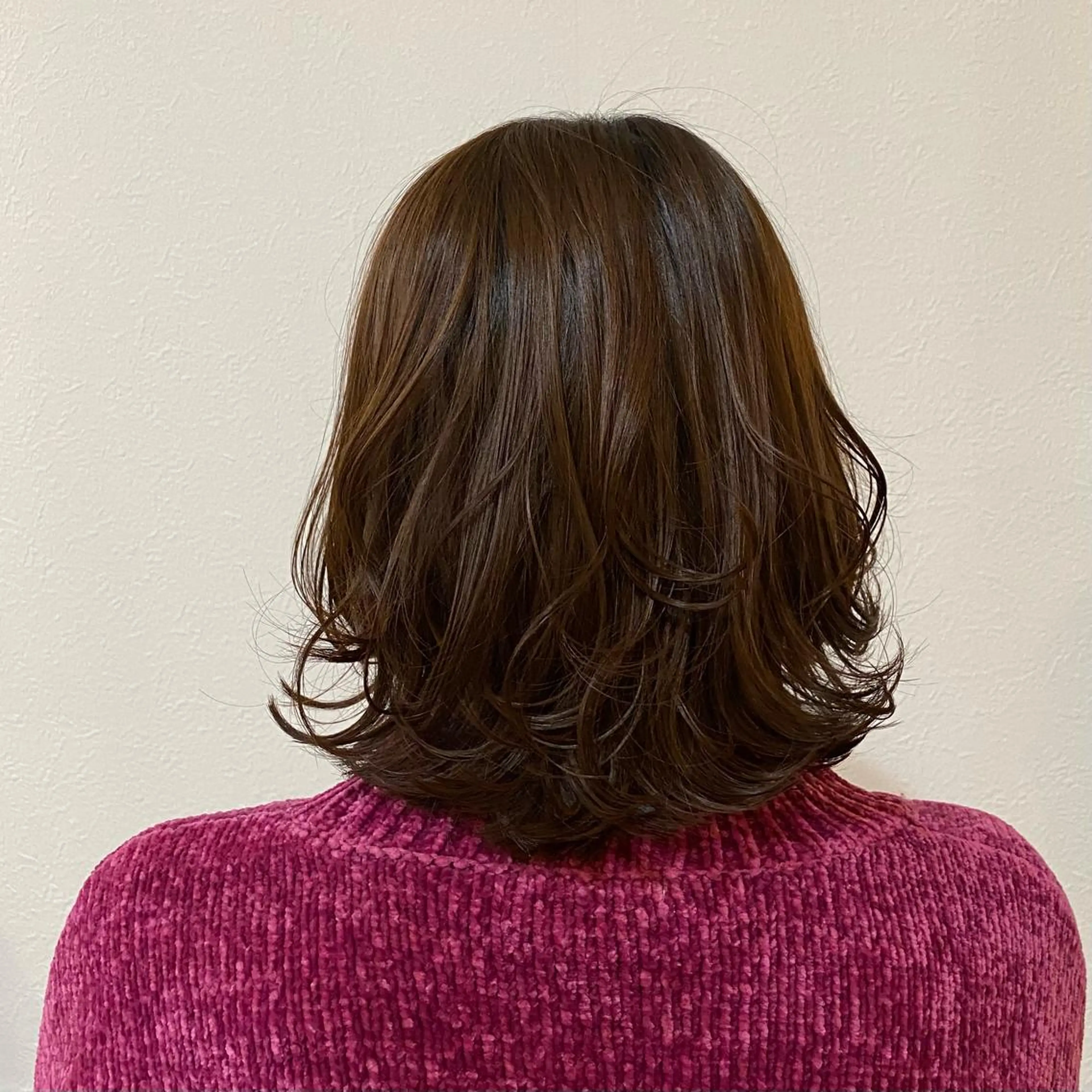 ミディアム カラー レイヤーカット カット トリートメント 髪質改善／艶カラー 🫧harunaのヘアスタイル