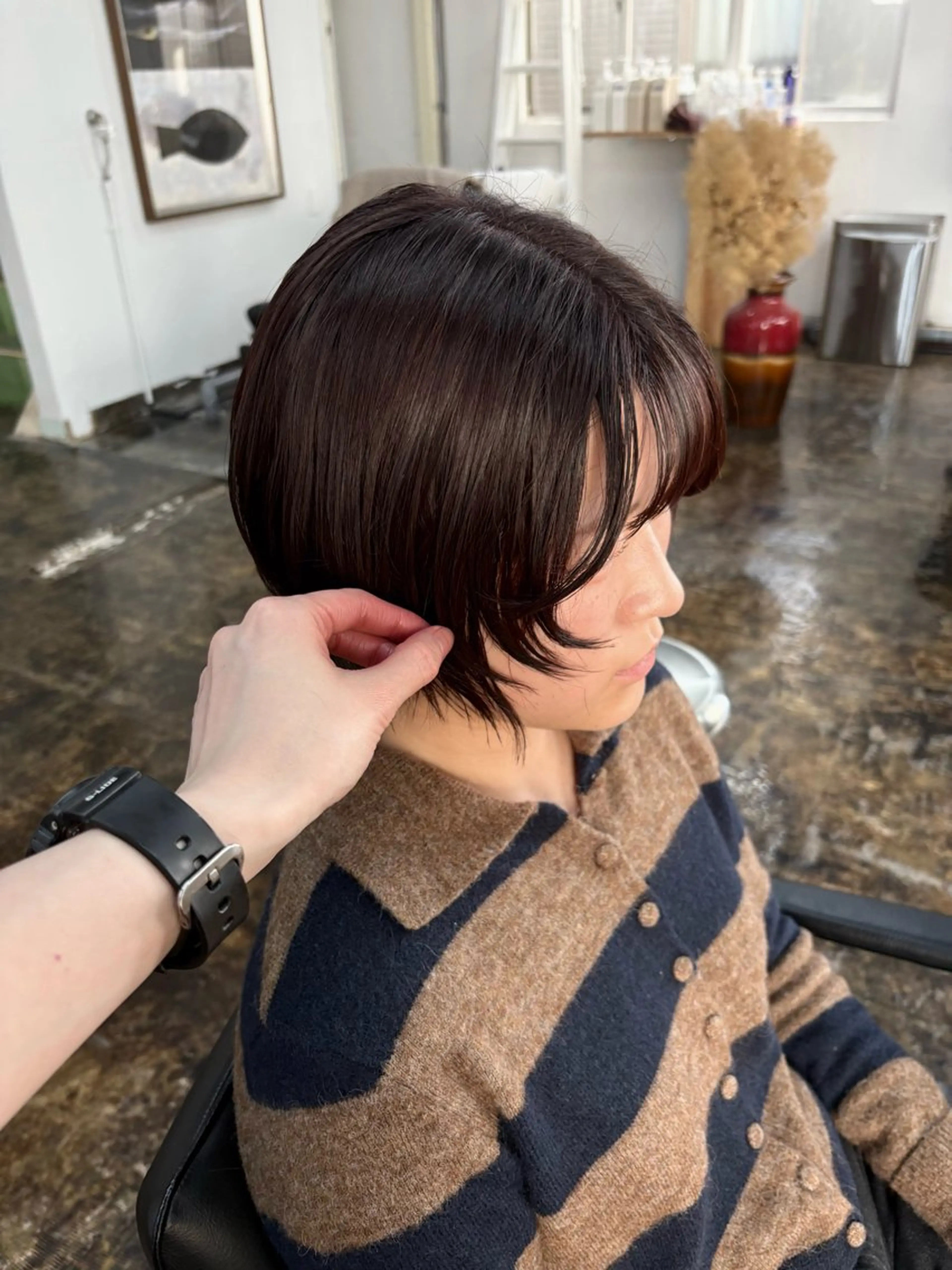 ショート カラー ショートボブ ボブレイヤー ボブ レイヤーカット ショートヘア カワクボ ソラのヘアスタイル