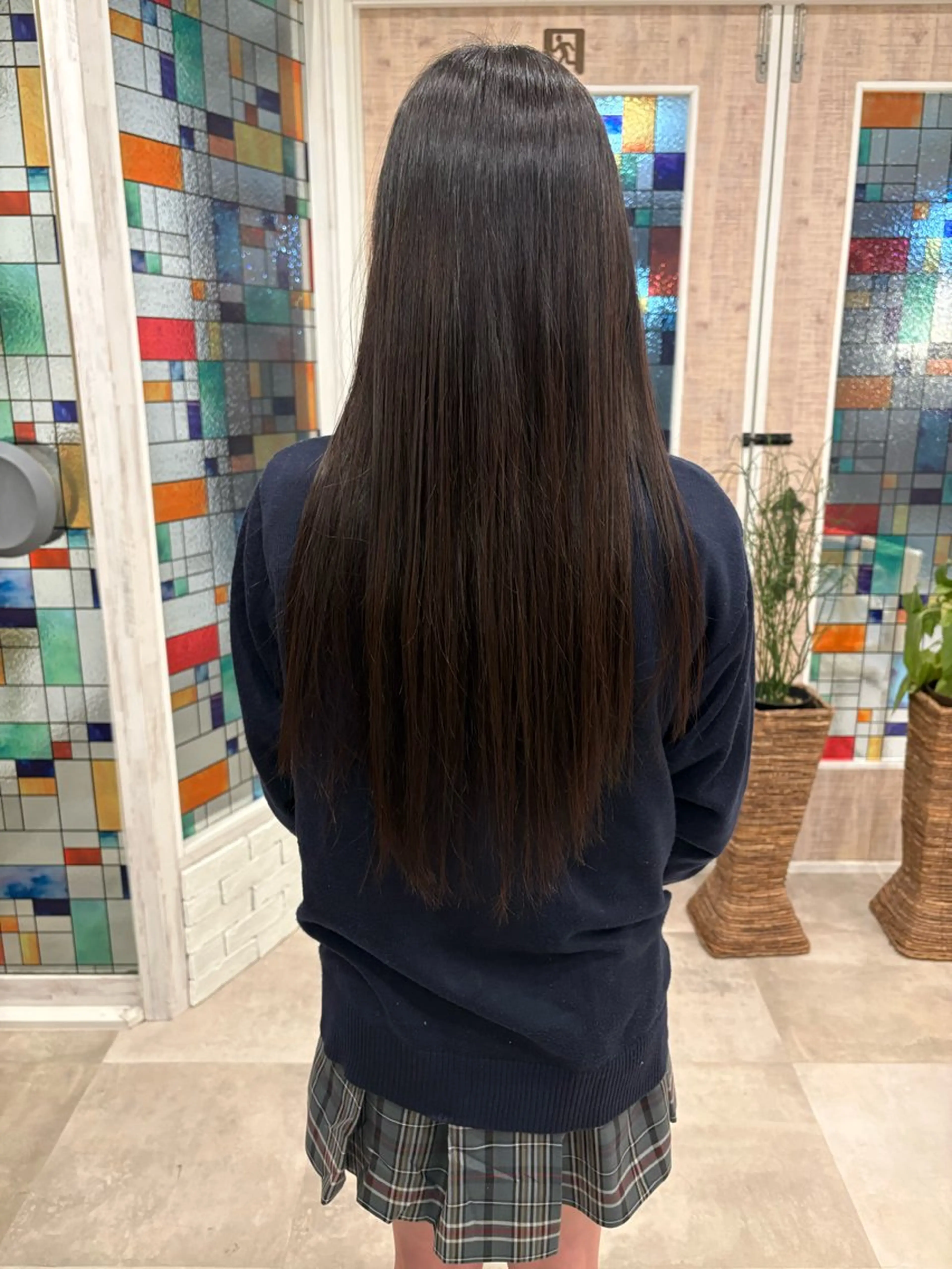 ロング 縮毛矯正 Calbari 鎌田美歩のヘアスタイル