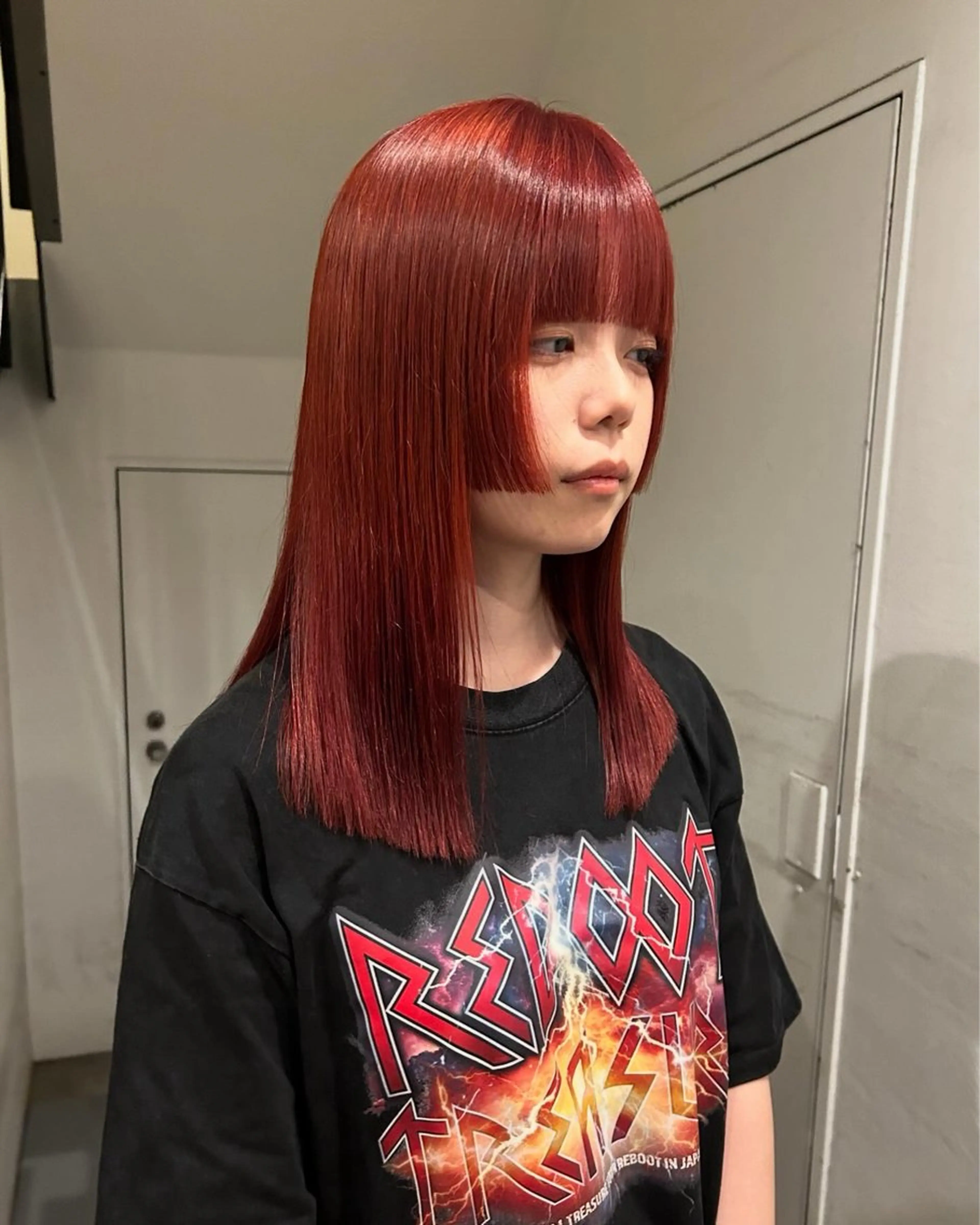 セミロング 姫カット 心斎橋/レイヤー/ ブリーチ/モエのヘアスタイル