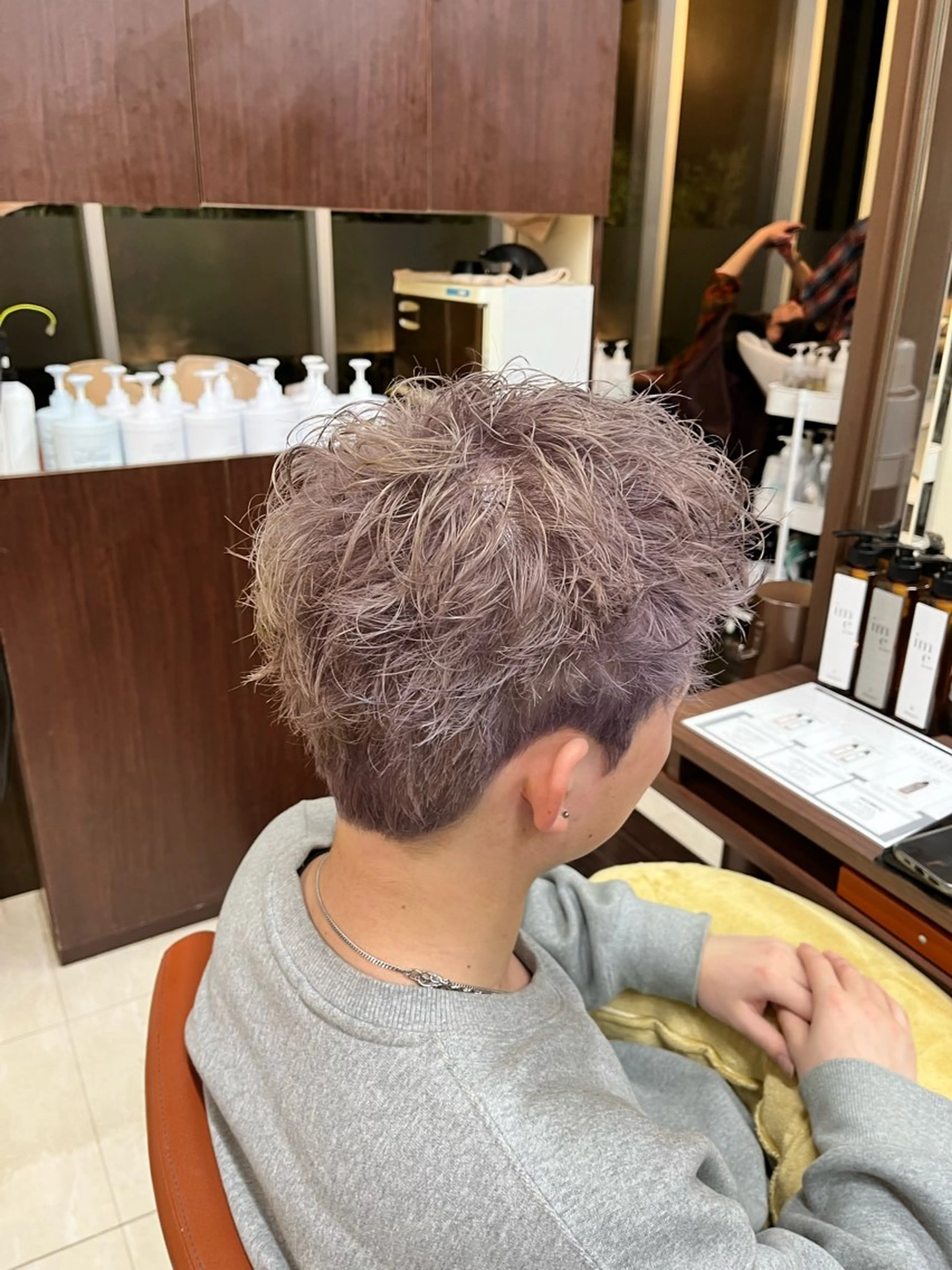 ショート カラー メンズ スパイキーショート ラベンダーカラー ラベンダーグレー ショートヘア 🧊メンズ特化🧊 高木航希のヘアスタイル