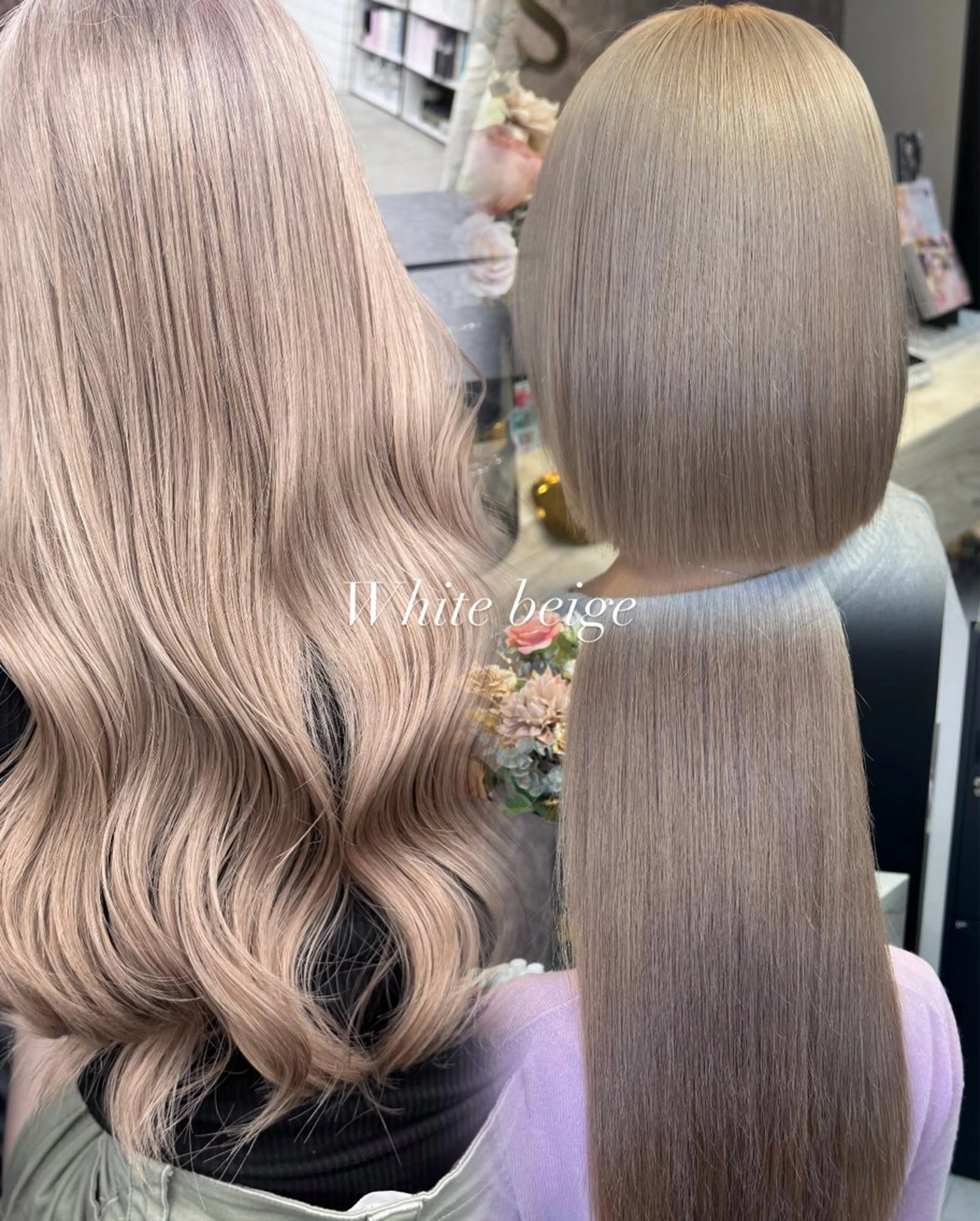 ロング カラー ベージュカラー ブリーチ ケアブリーチ 透明感カラー デザインカラー 渋谷髪質改善/縮毛 矯正/かすが🪽🫧のヘアスタイル