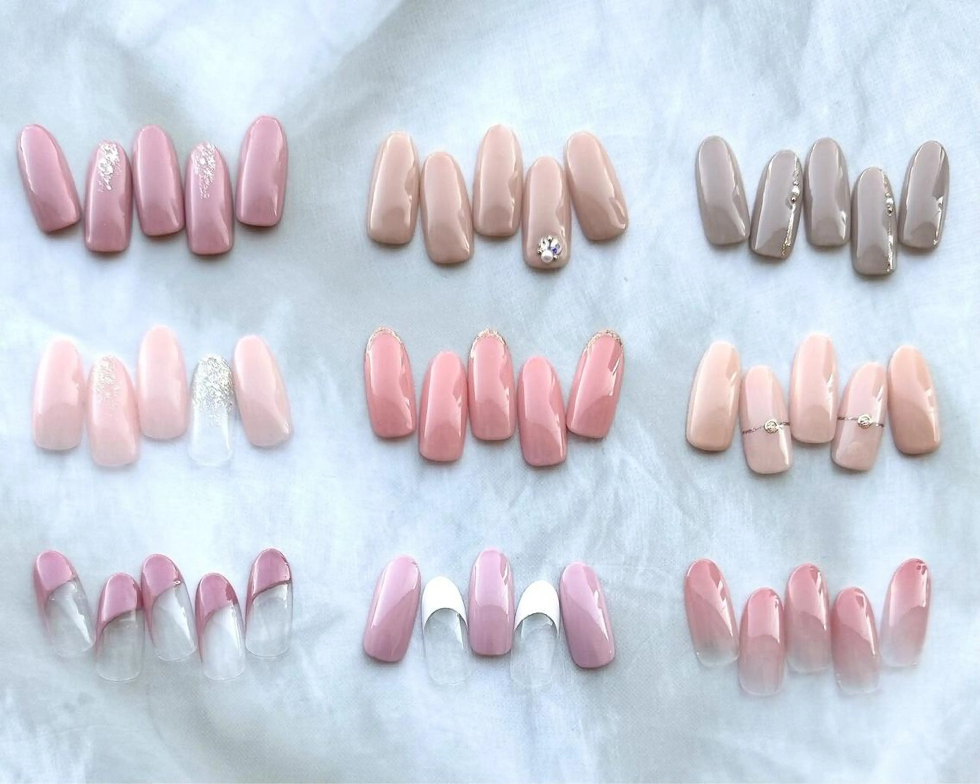 ネイル フレンチネイル ラメ(グリッター) ラメグラデーション オフィスネイル ワンカラーネイル AQUA NAIL&EYELASH所属・nail AQUAのネイルデザイン